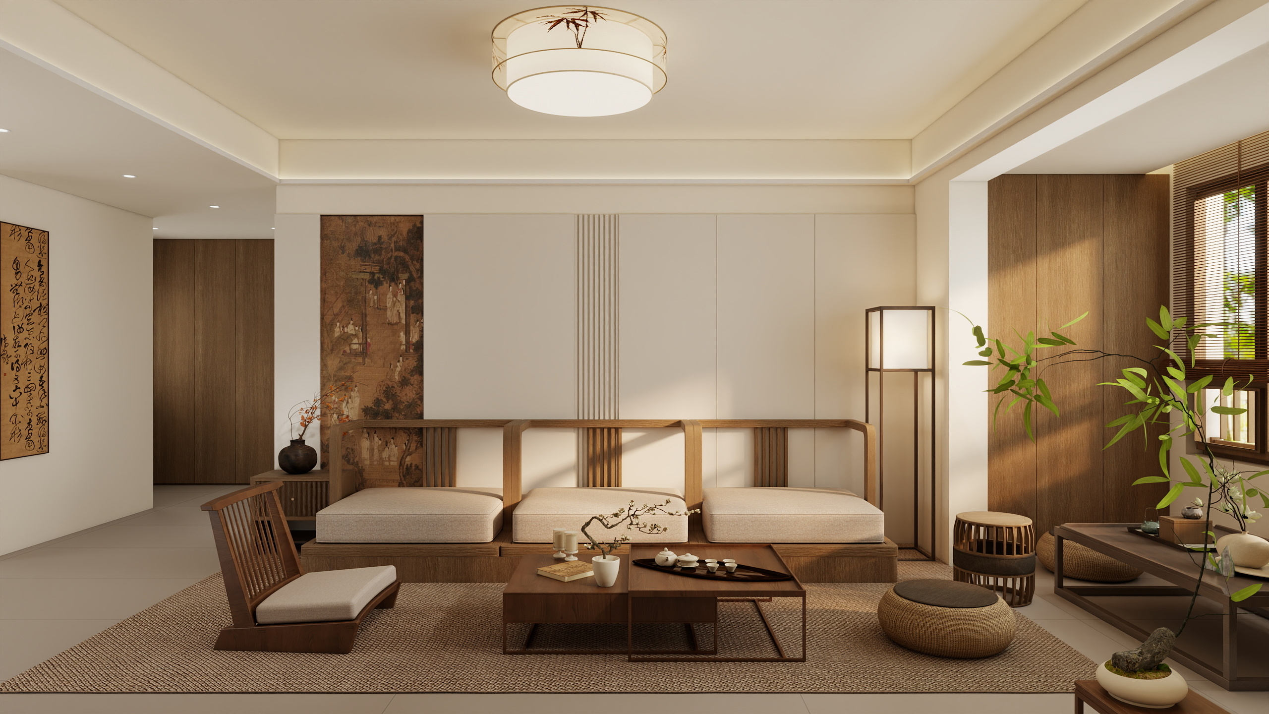 赵晓雪-宋氏美学保定市福盛佳苑三室宋代新中式装修设计-装修设计方案