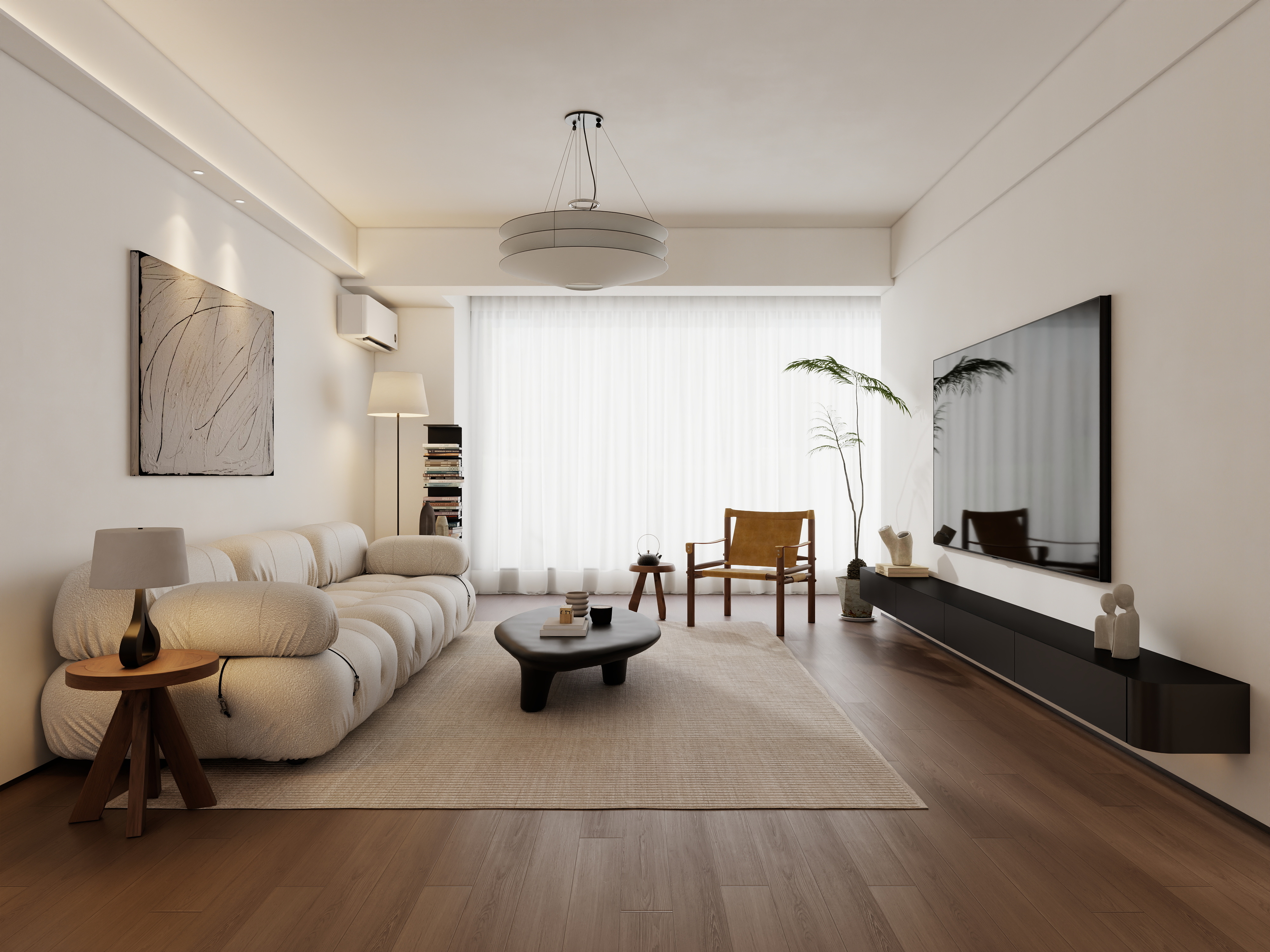 梁筑设计-《万锦公馆》110平三居-装修设计方案