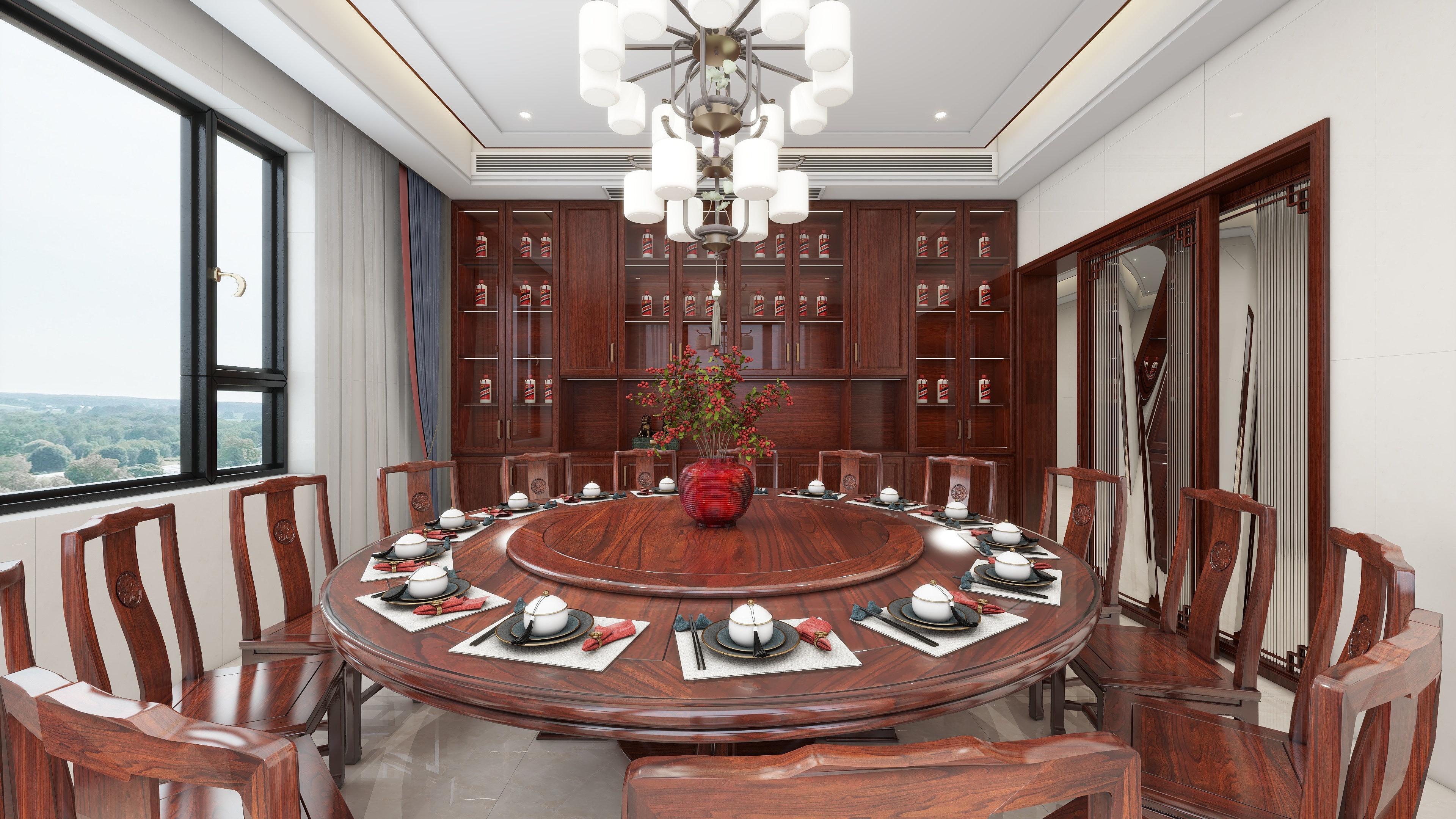 安星墅装设计-谭总中式别墅装修效果图