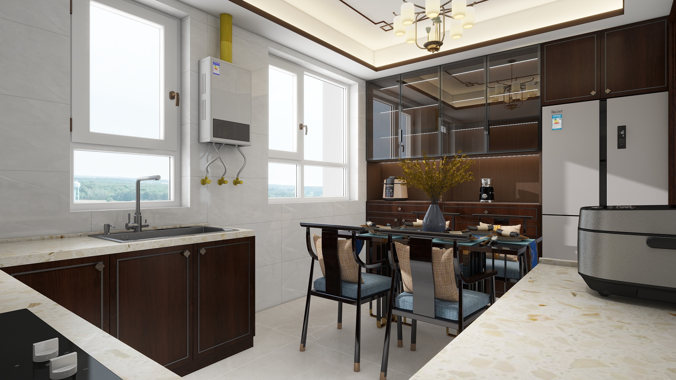 张岩-开发区金瑞小区115㎡新中式装修效果图