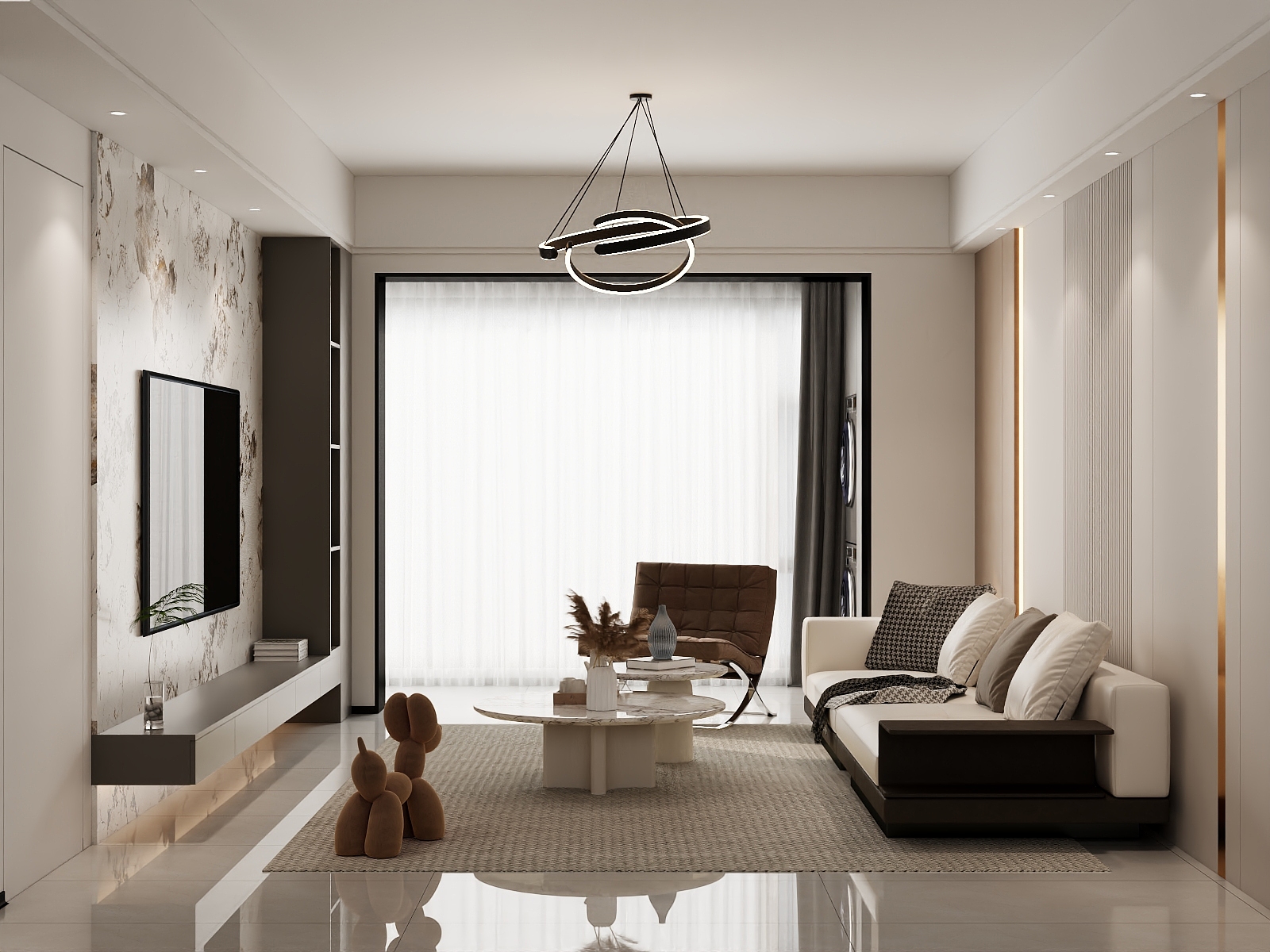 吴爽- 110m²现代轻奢风格设计装修效果图