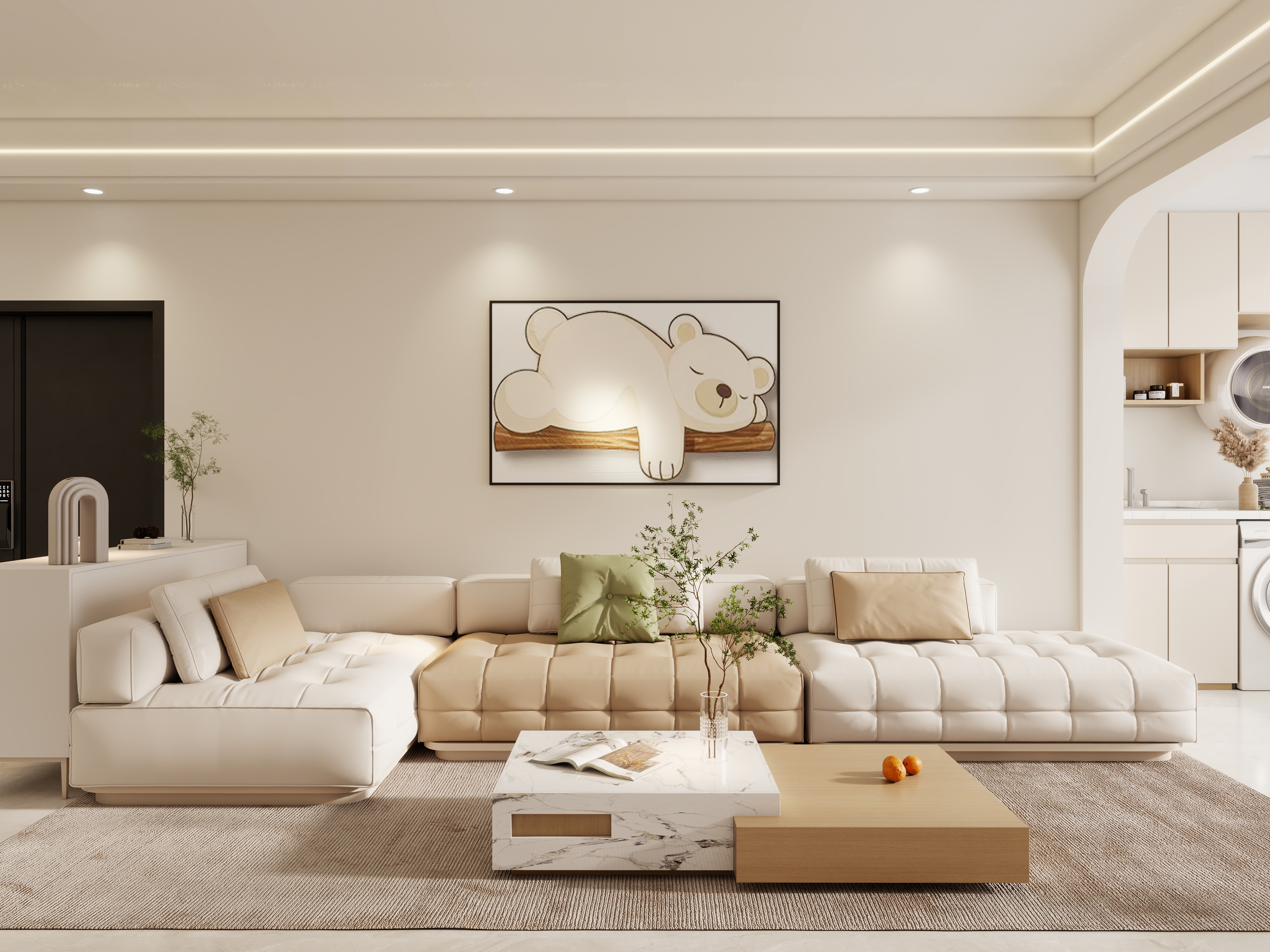 壹诺设计工作室-110㎡3室-原木风装修效果图