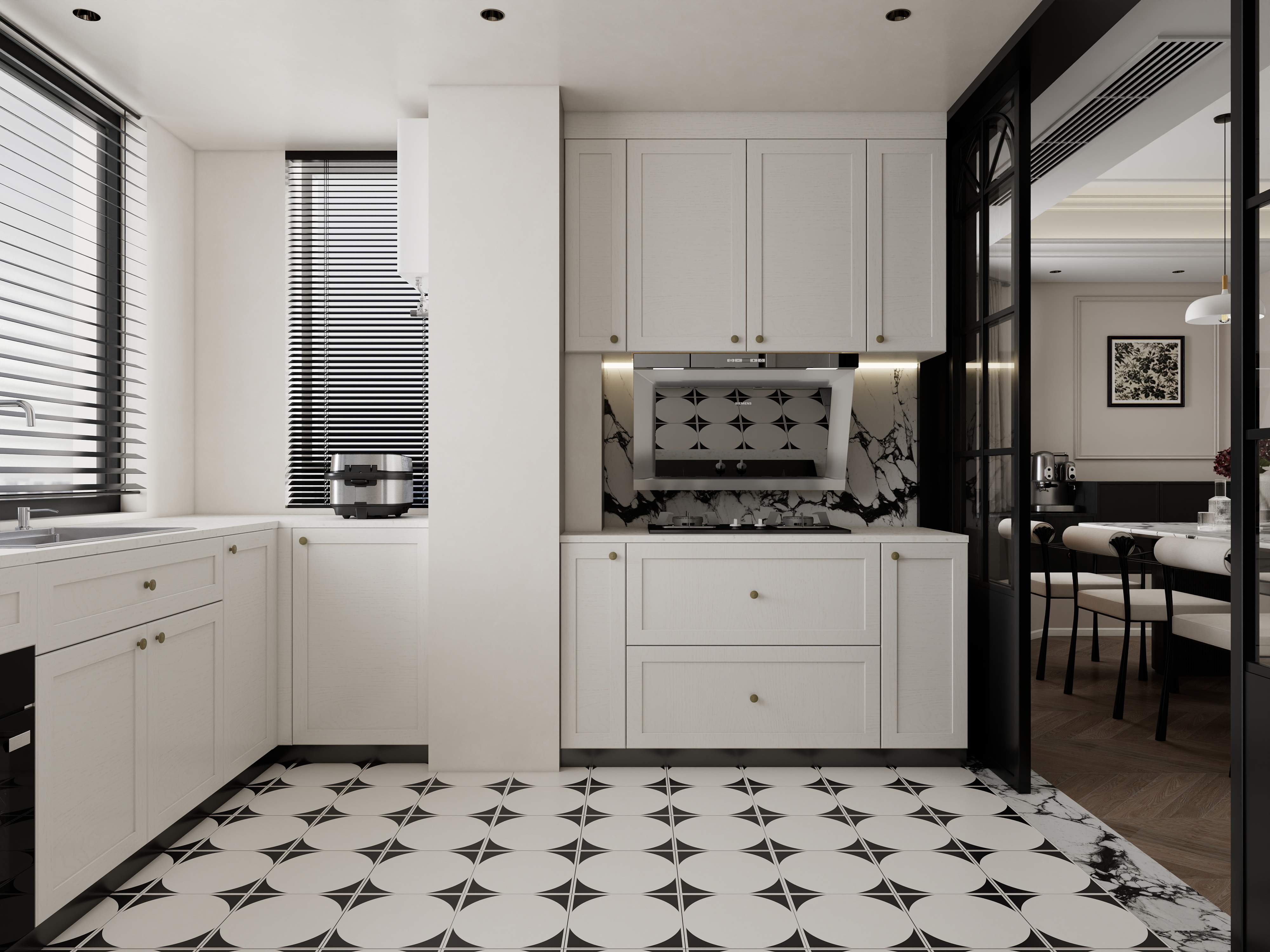 张煜强煜境设计-170平米简约法式大平层装修效果图