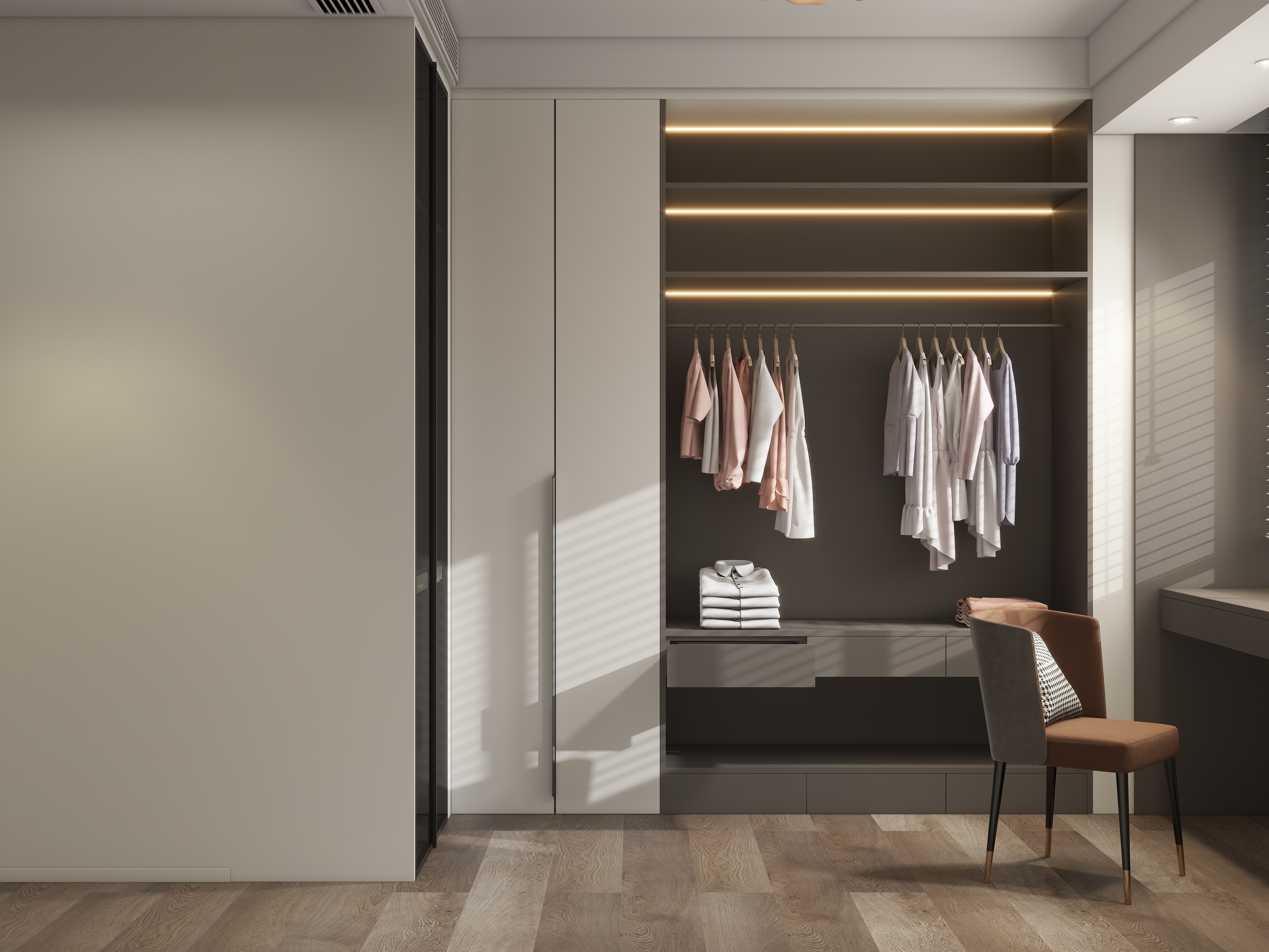 设计师珂源-万科四季花城原木153㎡4室装修效果图