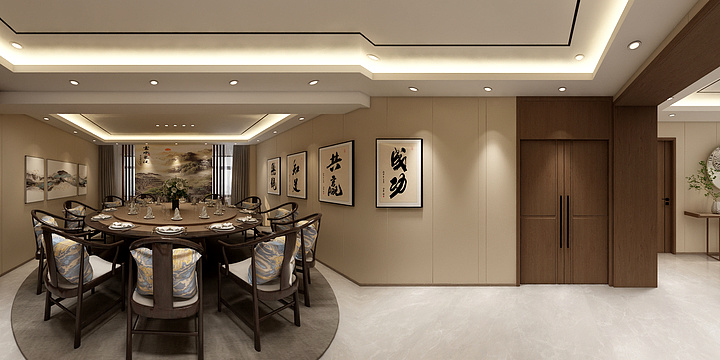 全案宅配定制-公司负一层餐厅-装修设计方案