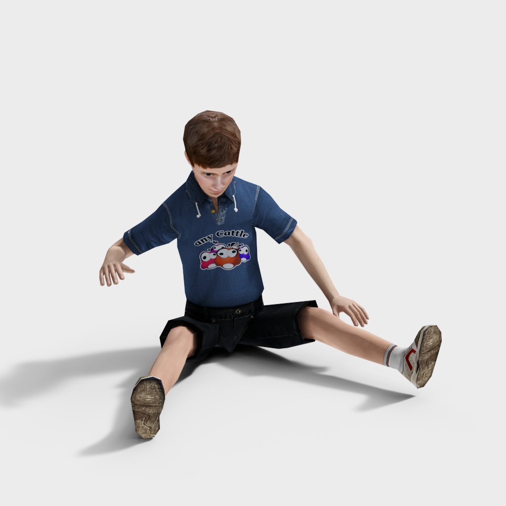 现代儿童3D模型