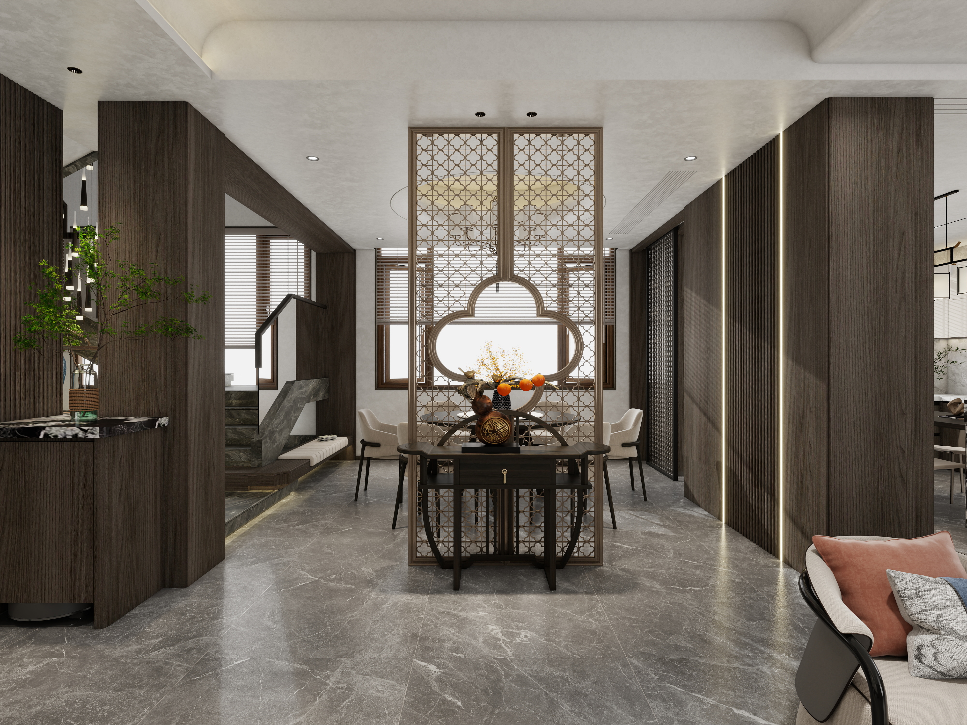 熙皑-400平新中式别墅-装修设计方案