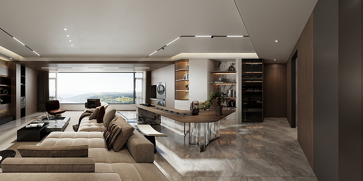 满诚设计刘国顺-公园壹号160 意式极简-装修设计方案