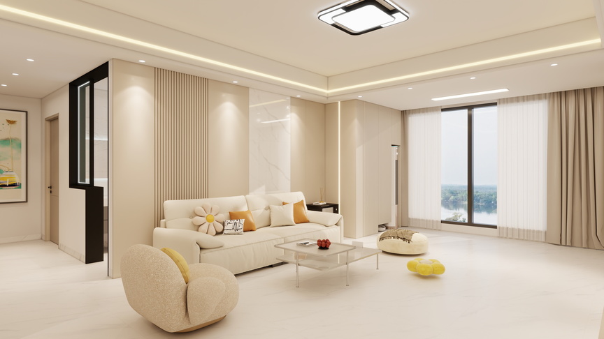 设计师阿义-现代简约137㎡5室装修效果图