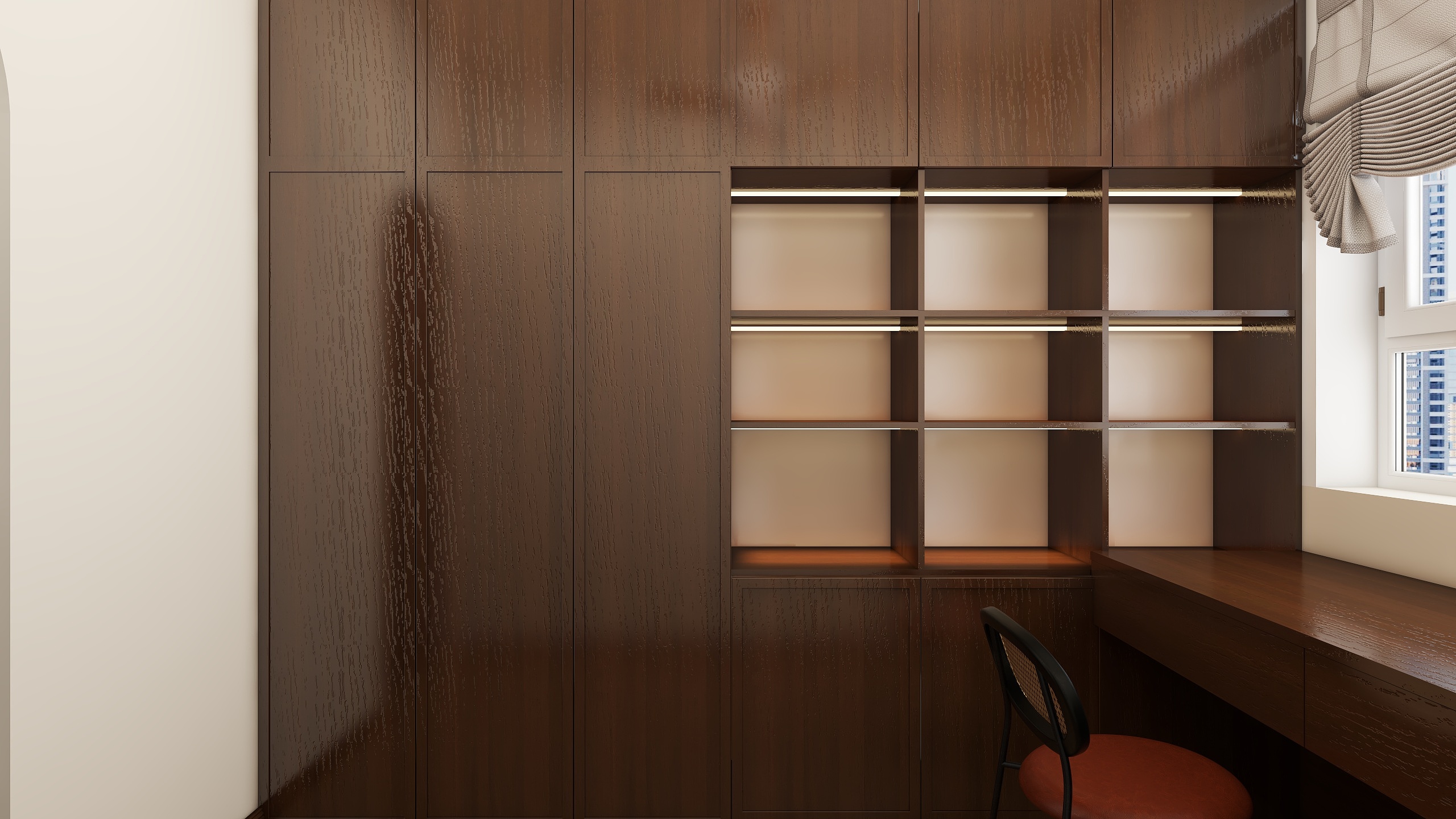 王浩I独立设计师-隆港城原木91㎡3室装修效果图