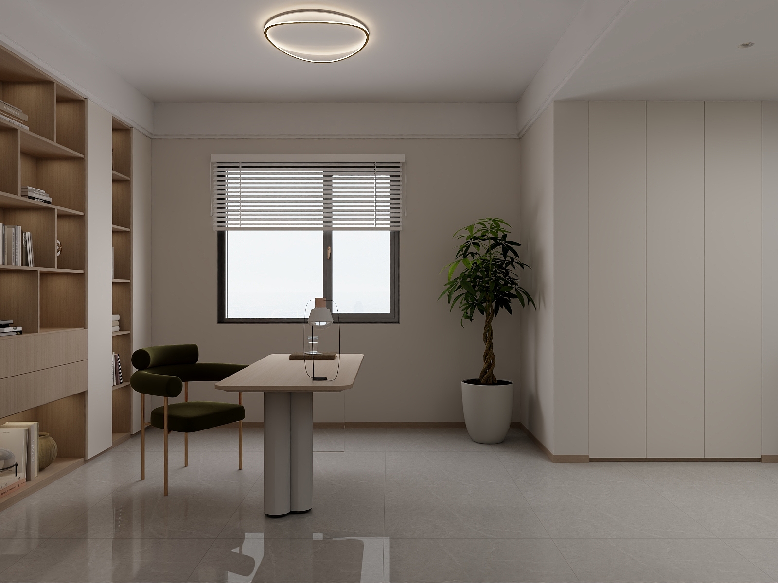 吴爽-183m²现代奶油风格设计装修效果图