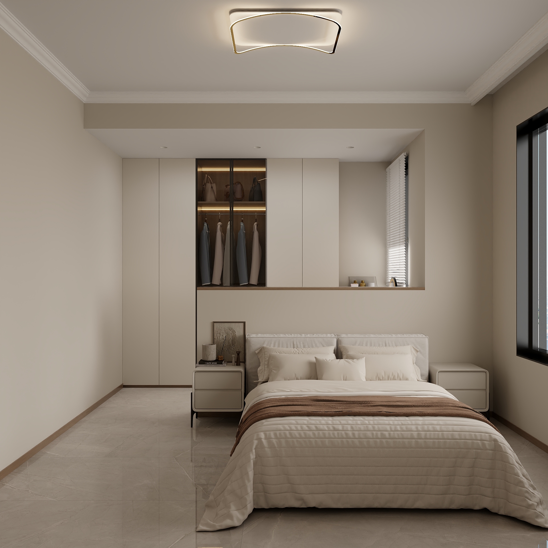 吴爽-128m²中古简约风格设计装修效果图