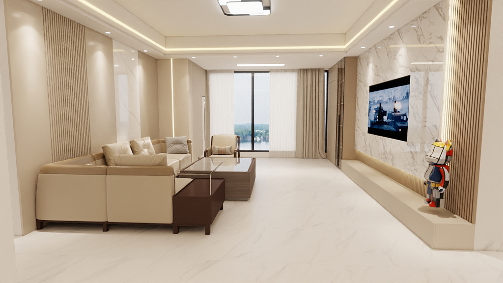 设计师阿义-现代简约137㎡5室装修效果图