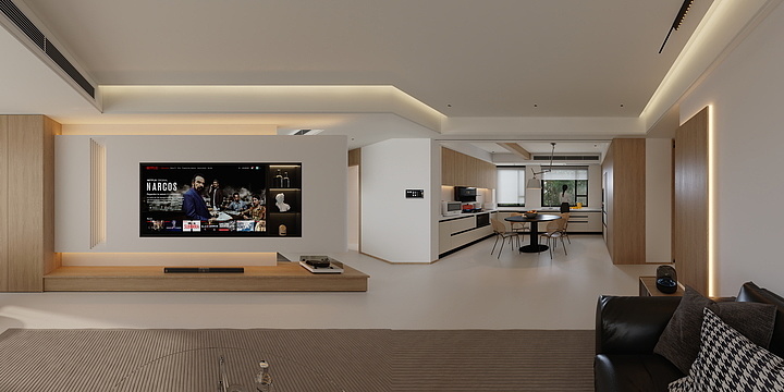 优筑设计-DLP-150平现代原木色三房-装修设计方案