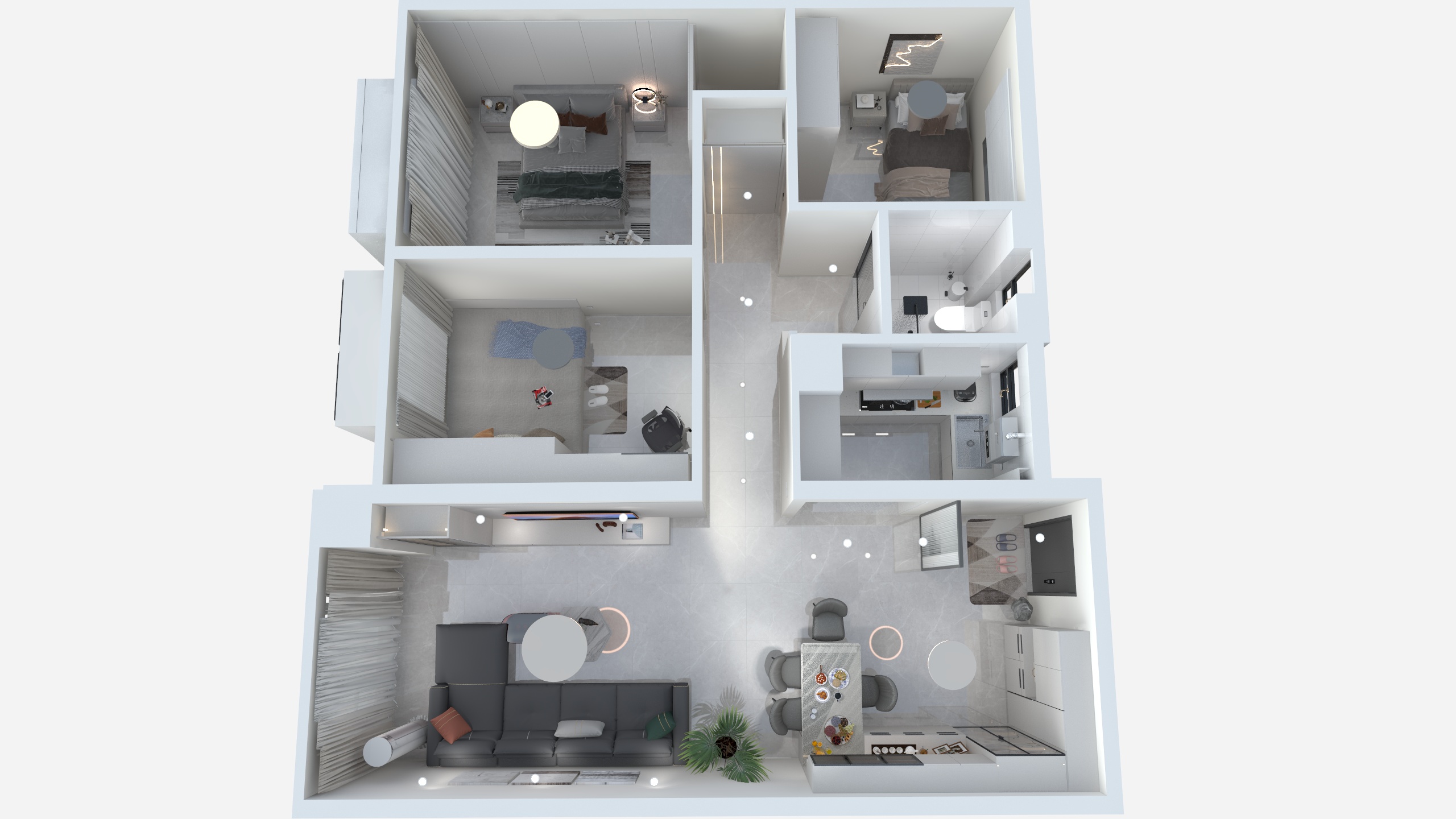张鹏-学府里109㎡3室2厅1卫-装修设计方案