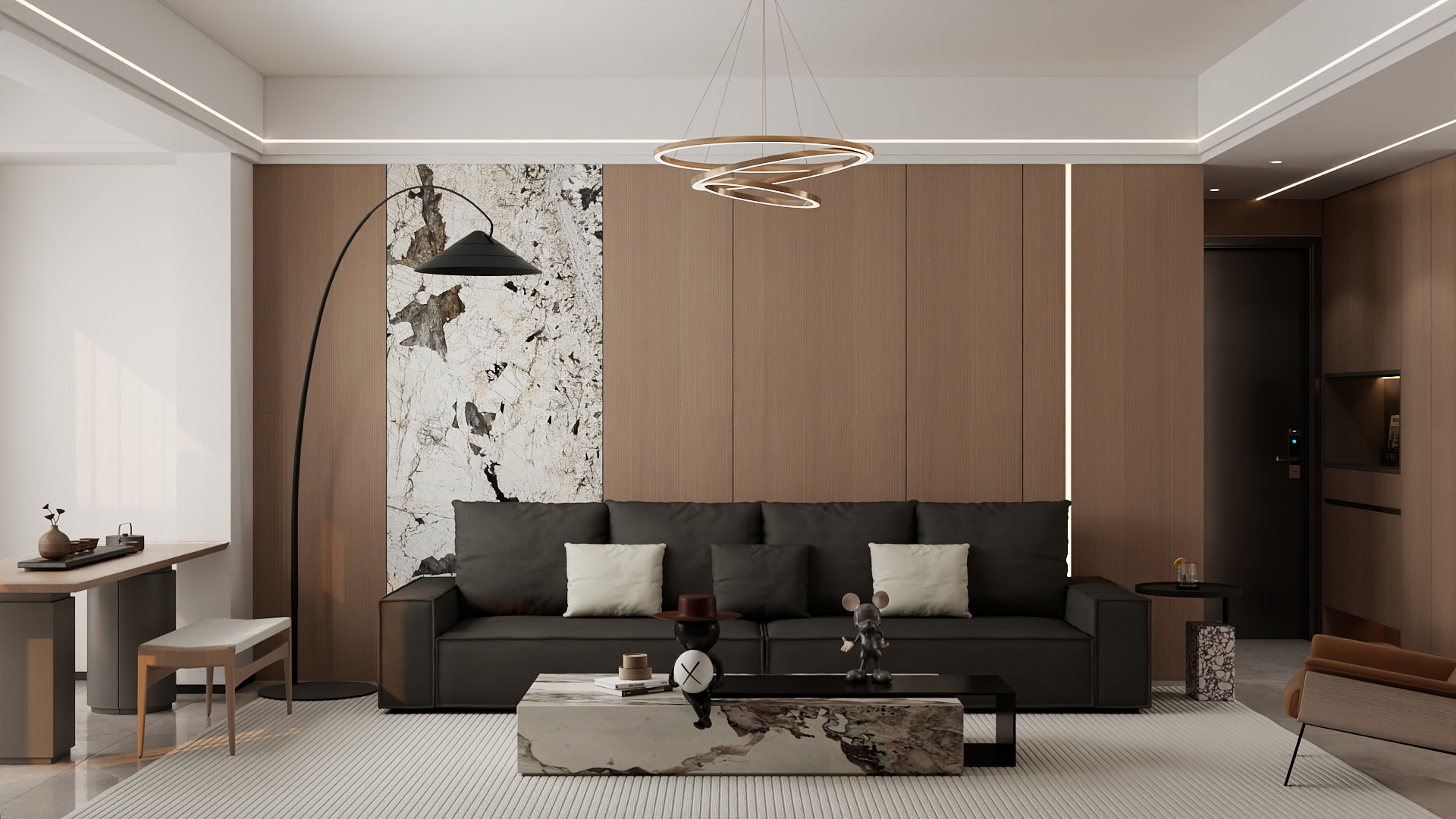 吴爽-123m²意式轻奢风格设计装修效果图