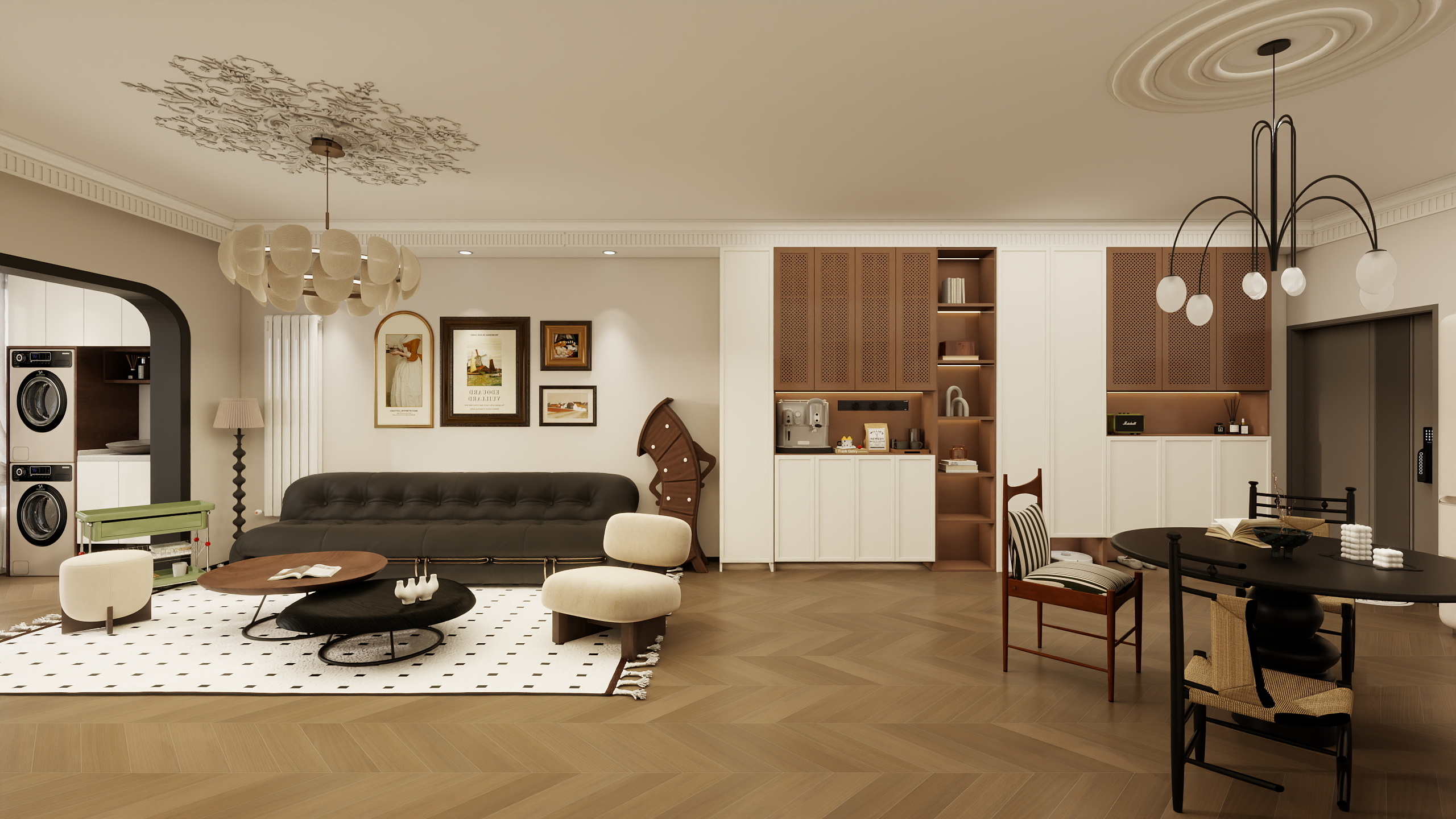 DesignerLii-90㎡2室中古风-装修设计方案