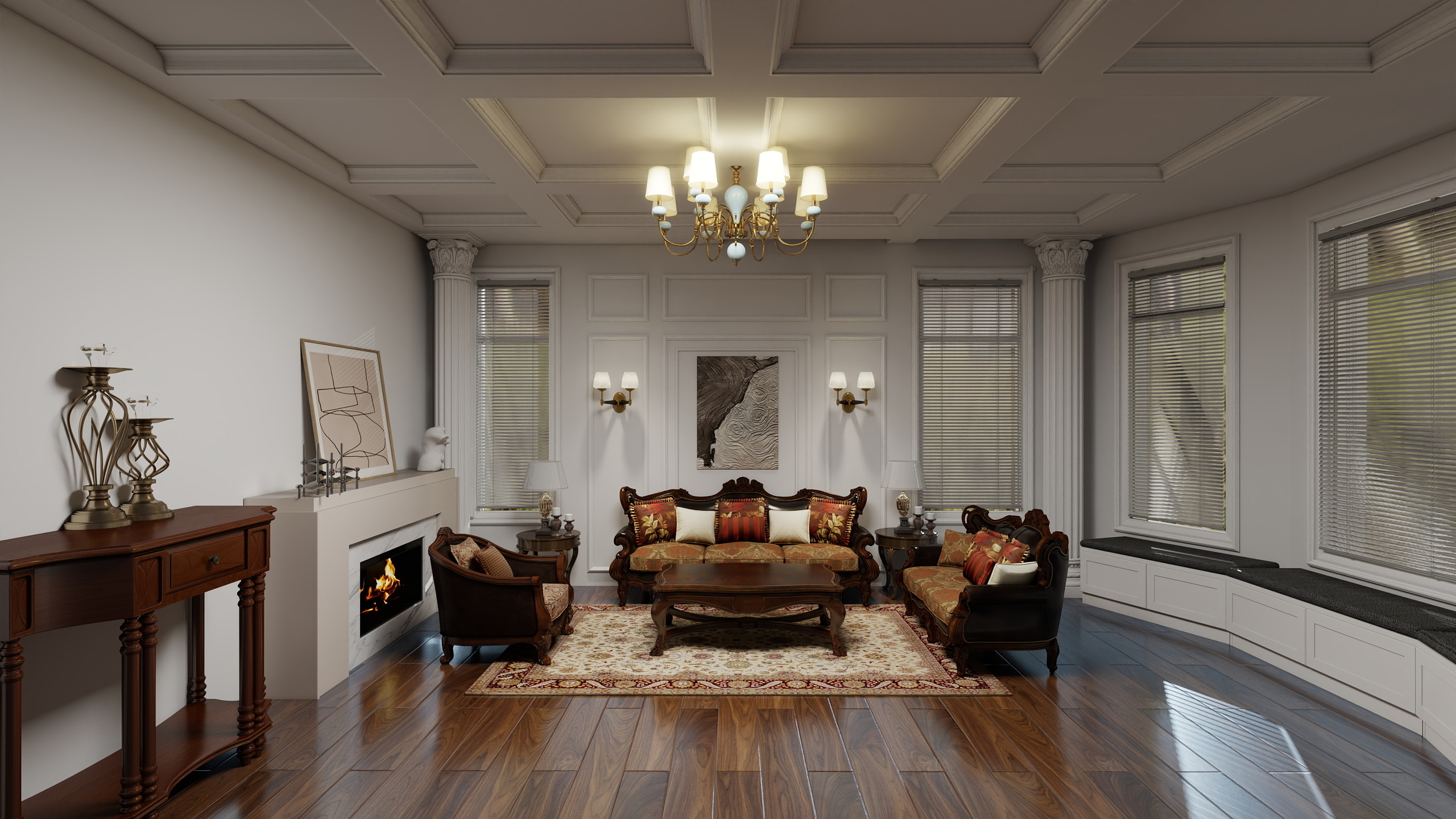 134****5634UQQG-LA美式47㎡客厅-装修设计方案