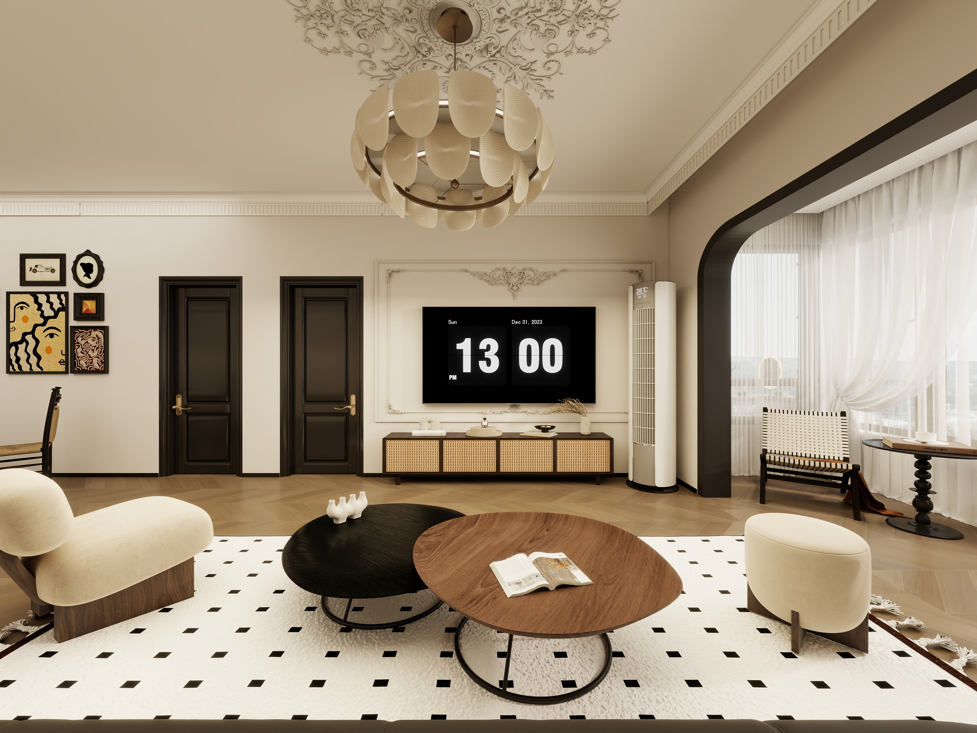 DesignerLii-90㎡2室中古风装修效果图