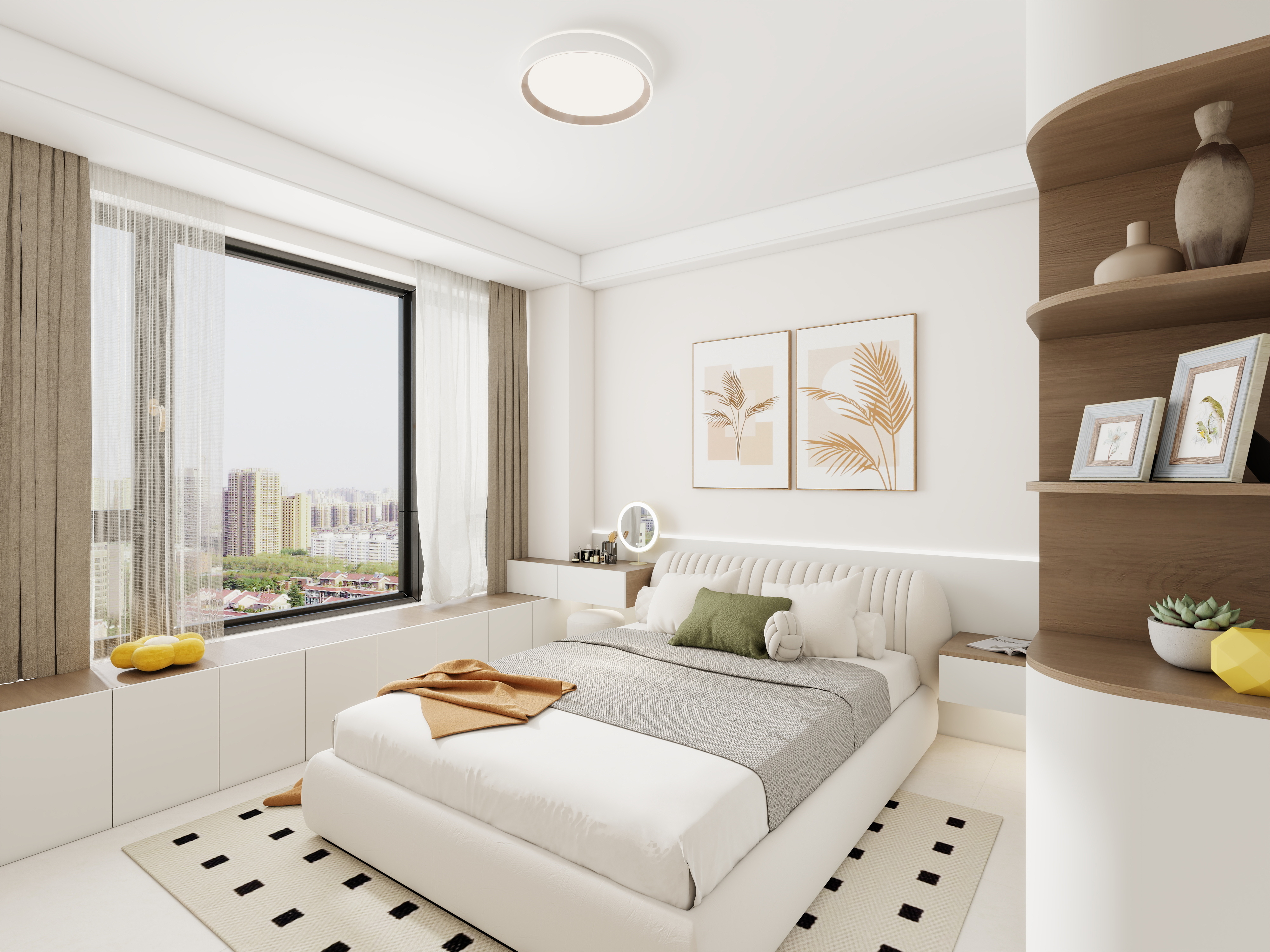 艺雅丽-135平现代奶油风装修效果图