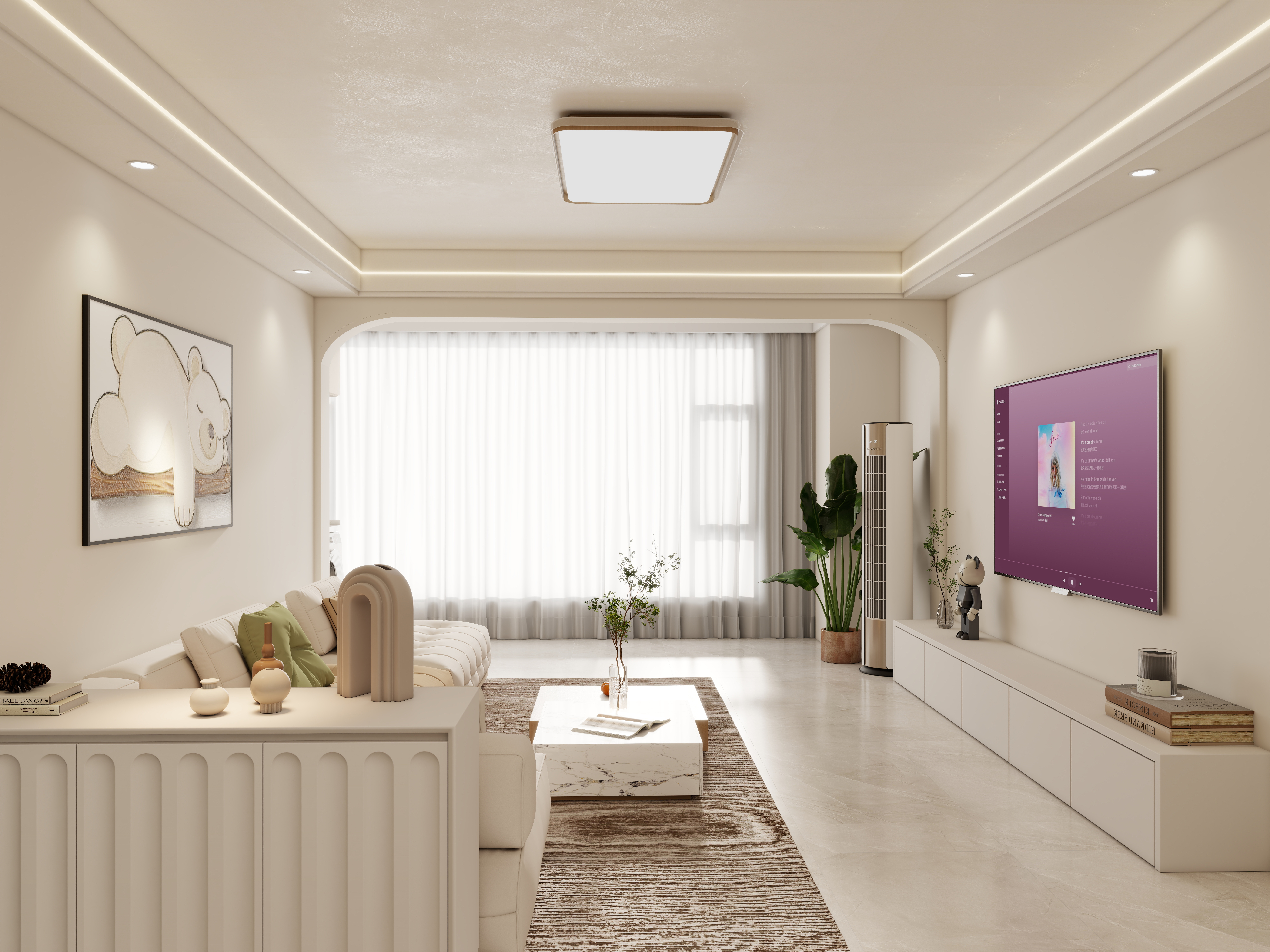 壹诺设计工作室-10㎡3室-奶油风-装修设计方案