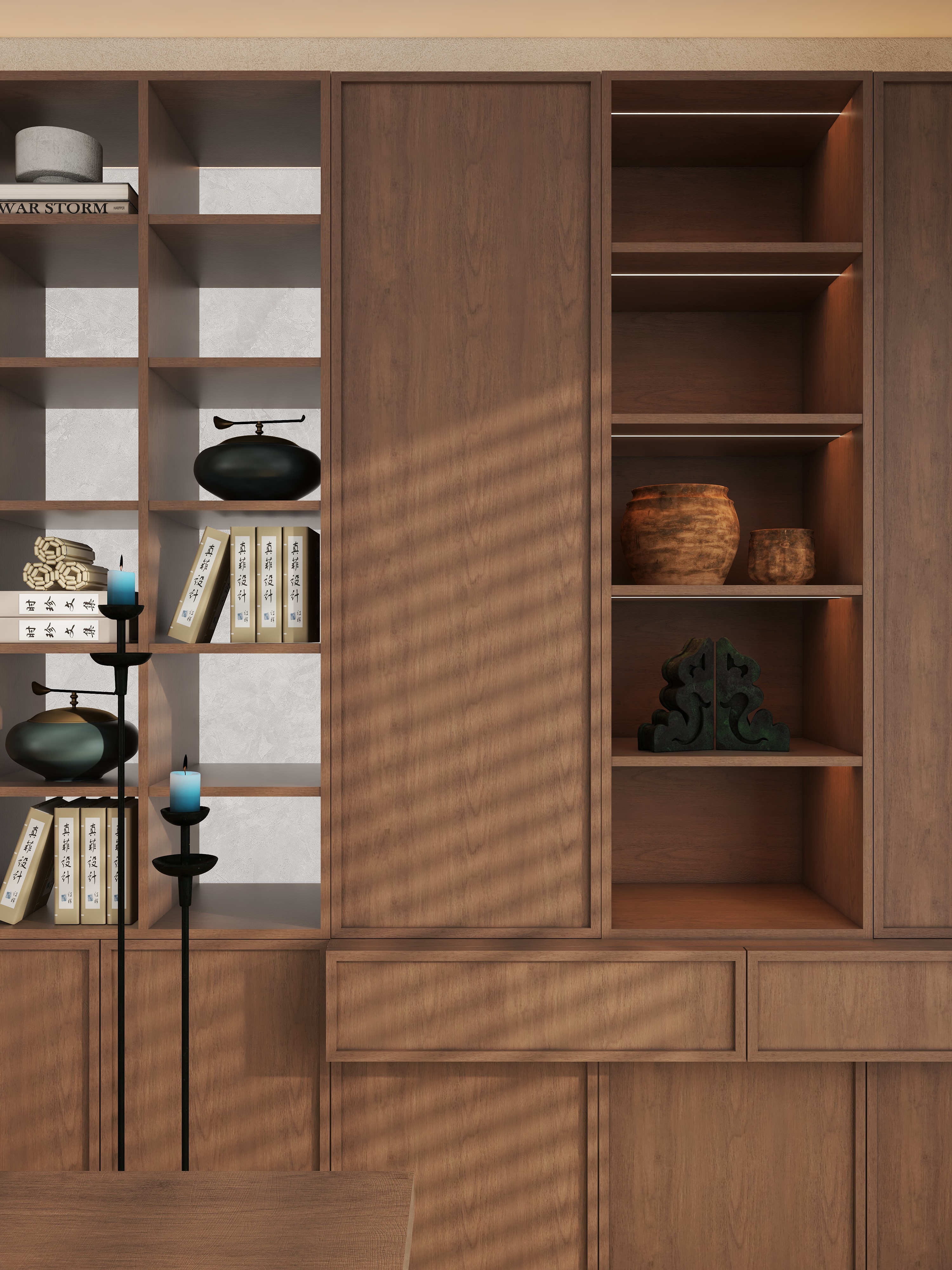 日暮设计-中古风茶室-装修设计方案