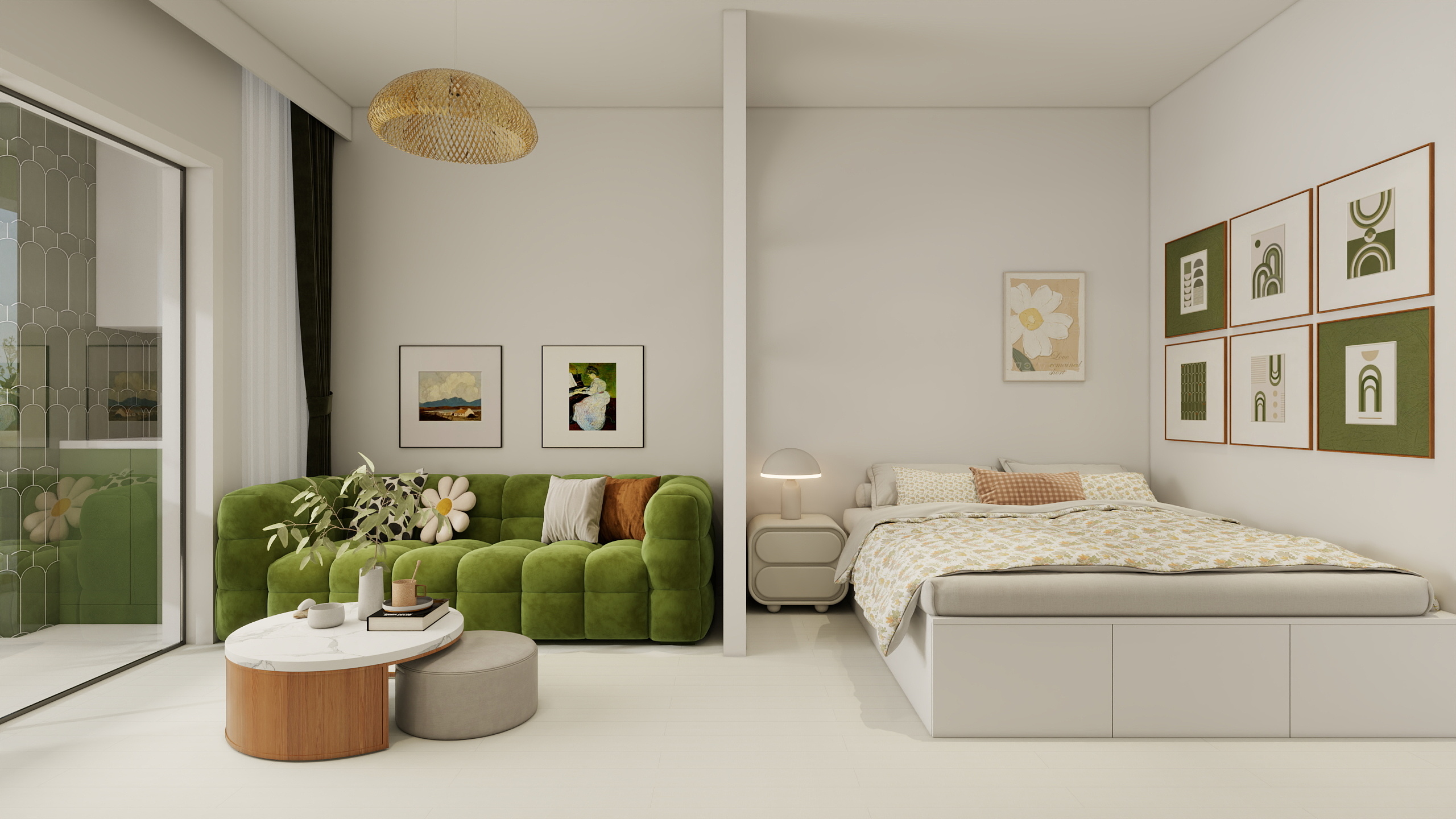 李青越-37方 田园风小公寓装修效果图