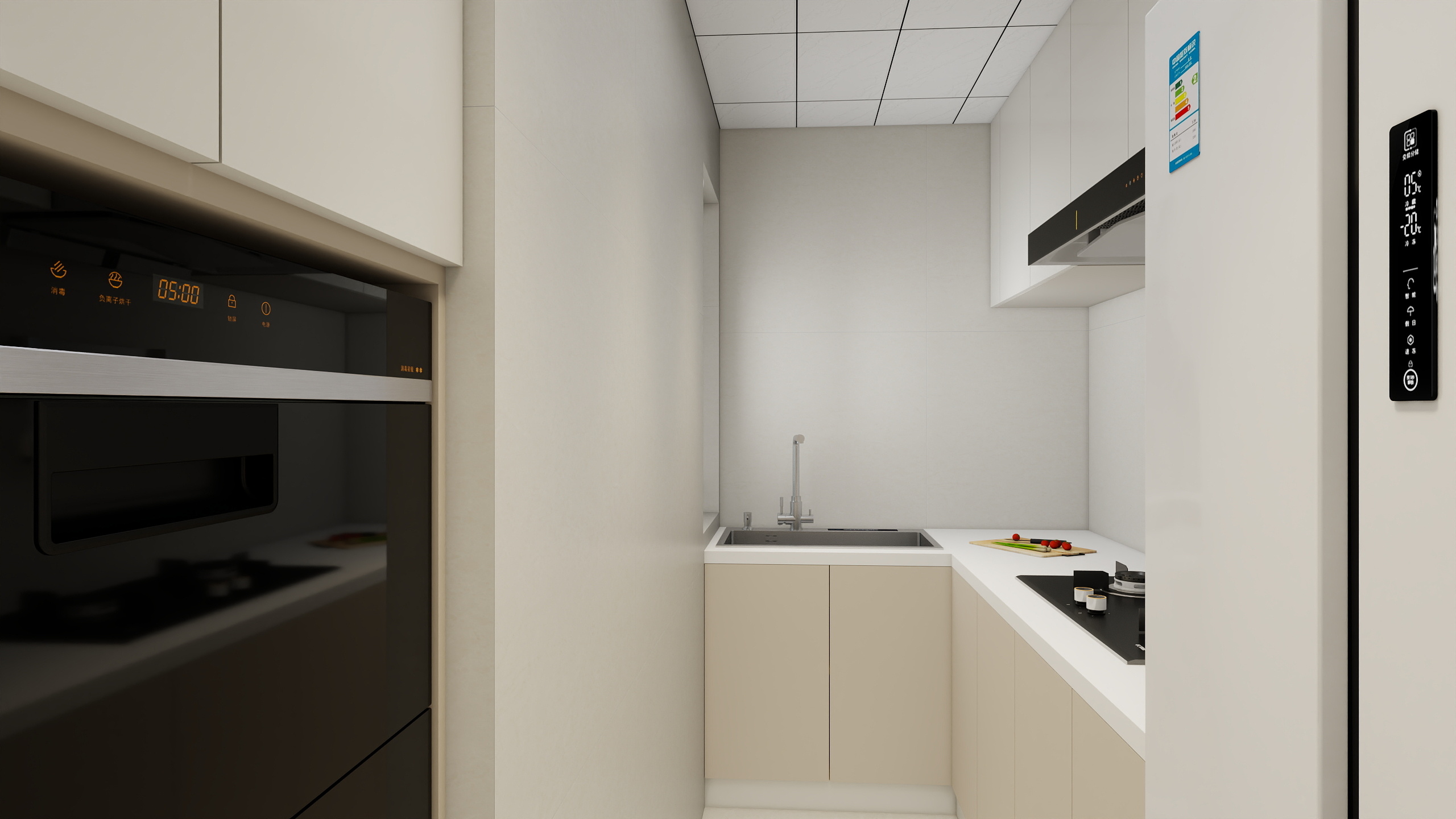 李青越-69平奶油风两居室样板间装修效果图