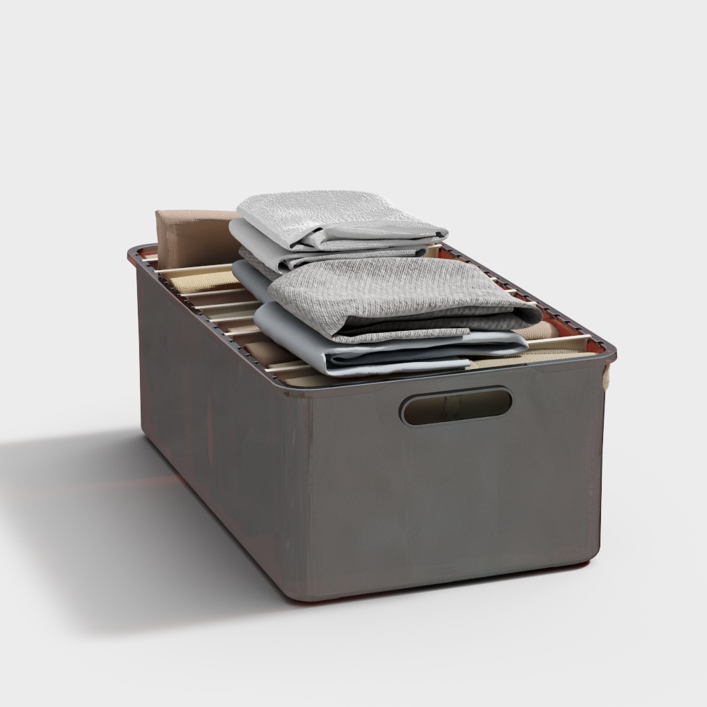 现代简约衣物收纳箱3D模型