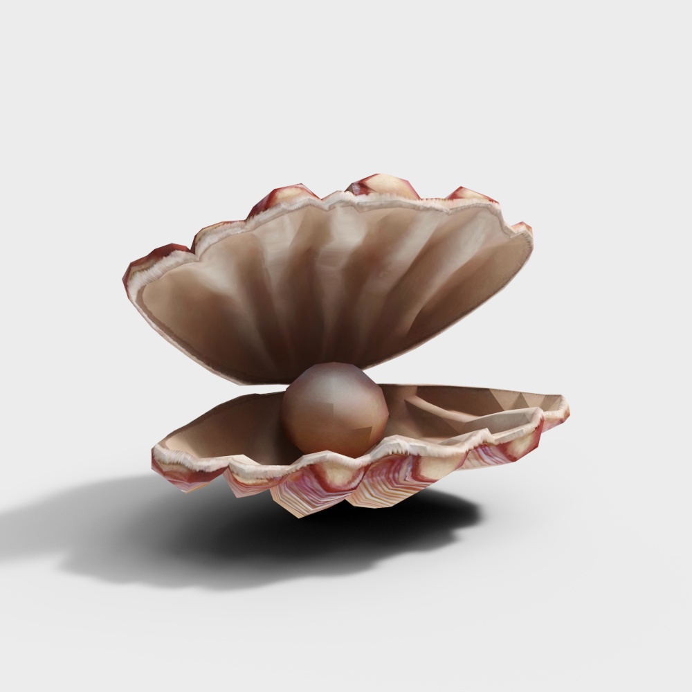 卡通珍珠和贝壳-贻贝3D模型