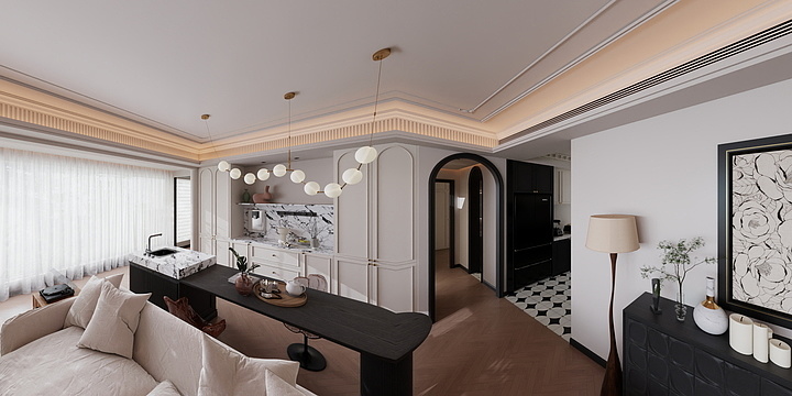 驭方设计师王鹏-法式大平层-装修设计方案