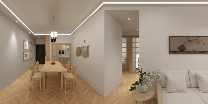 达人大美-学府里91日式原木风格-装修设计方案