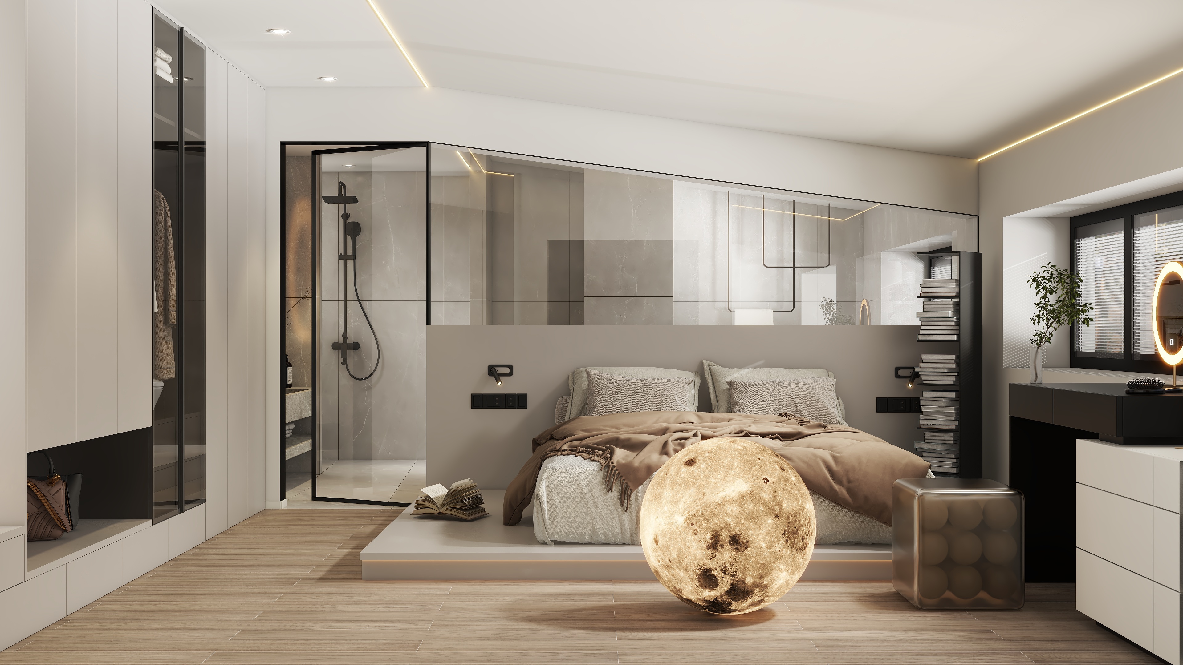 设计师珂源-碧水蓝山侘寂136㎡1室装修效果图