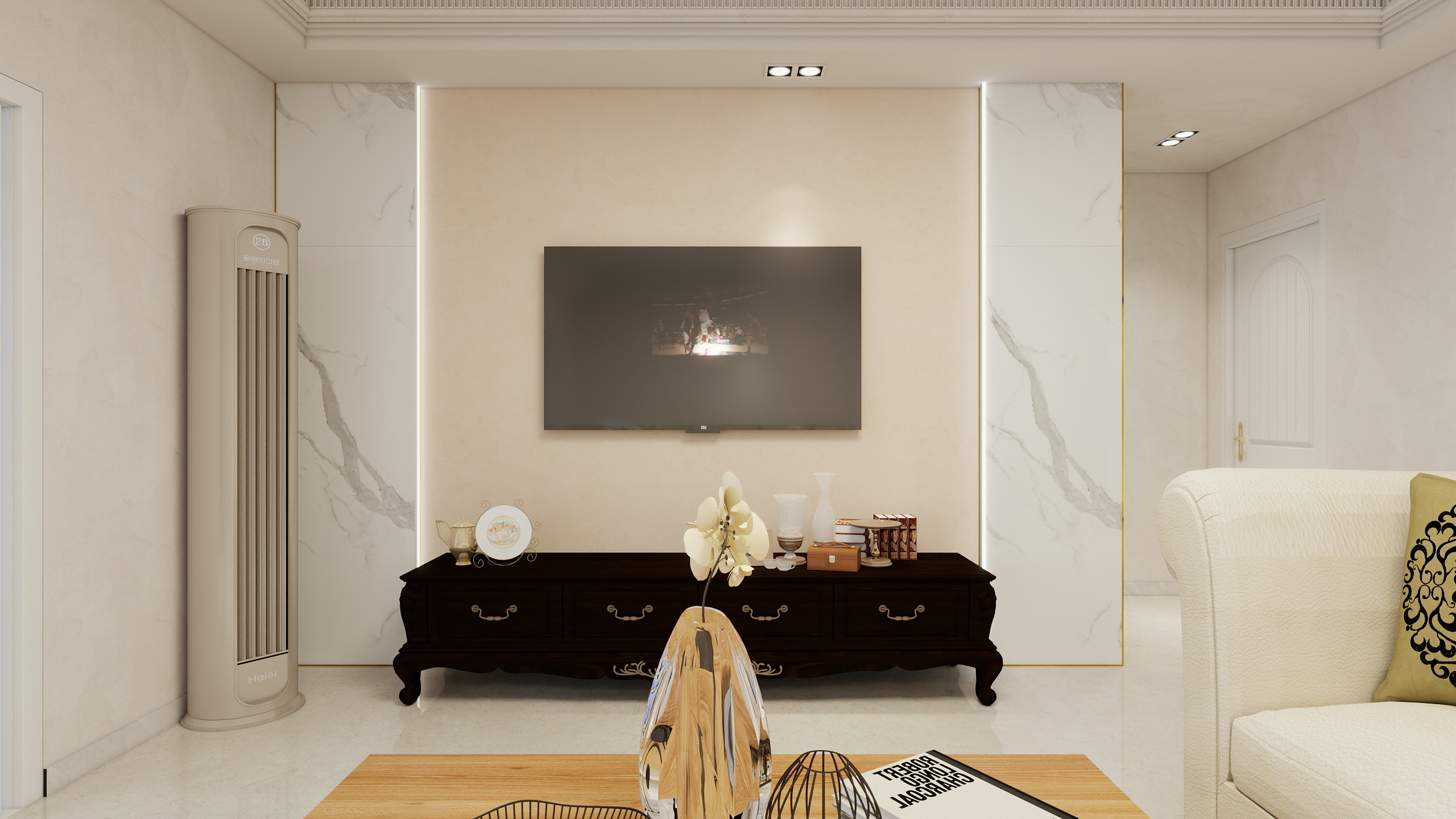 Luxus雷克瑟思艺术涂料小陈-125m²三室美式简约-装修设计方案