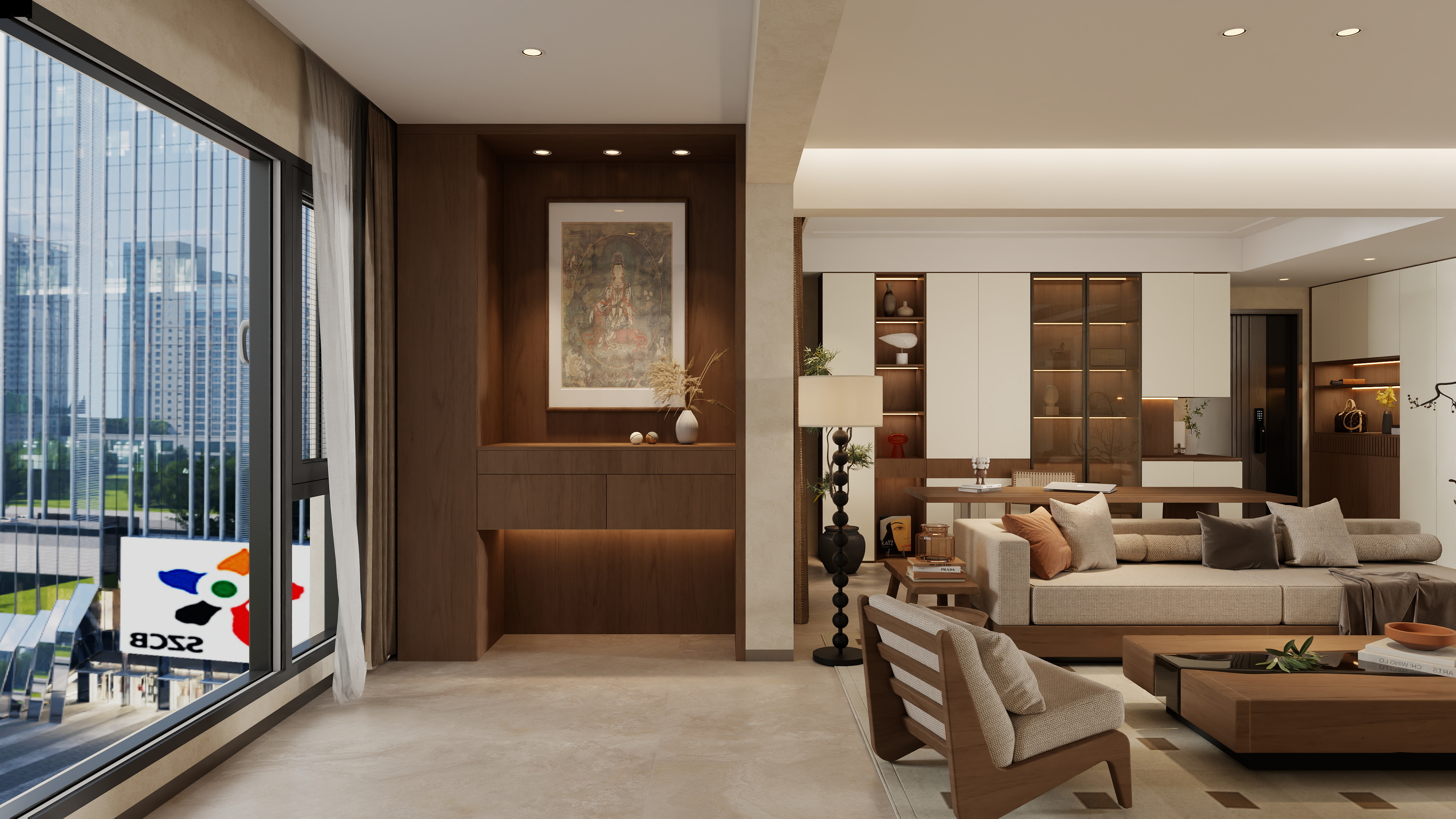 温瞳设计表现-观云府中古风130平3-装修设计方案