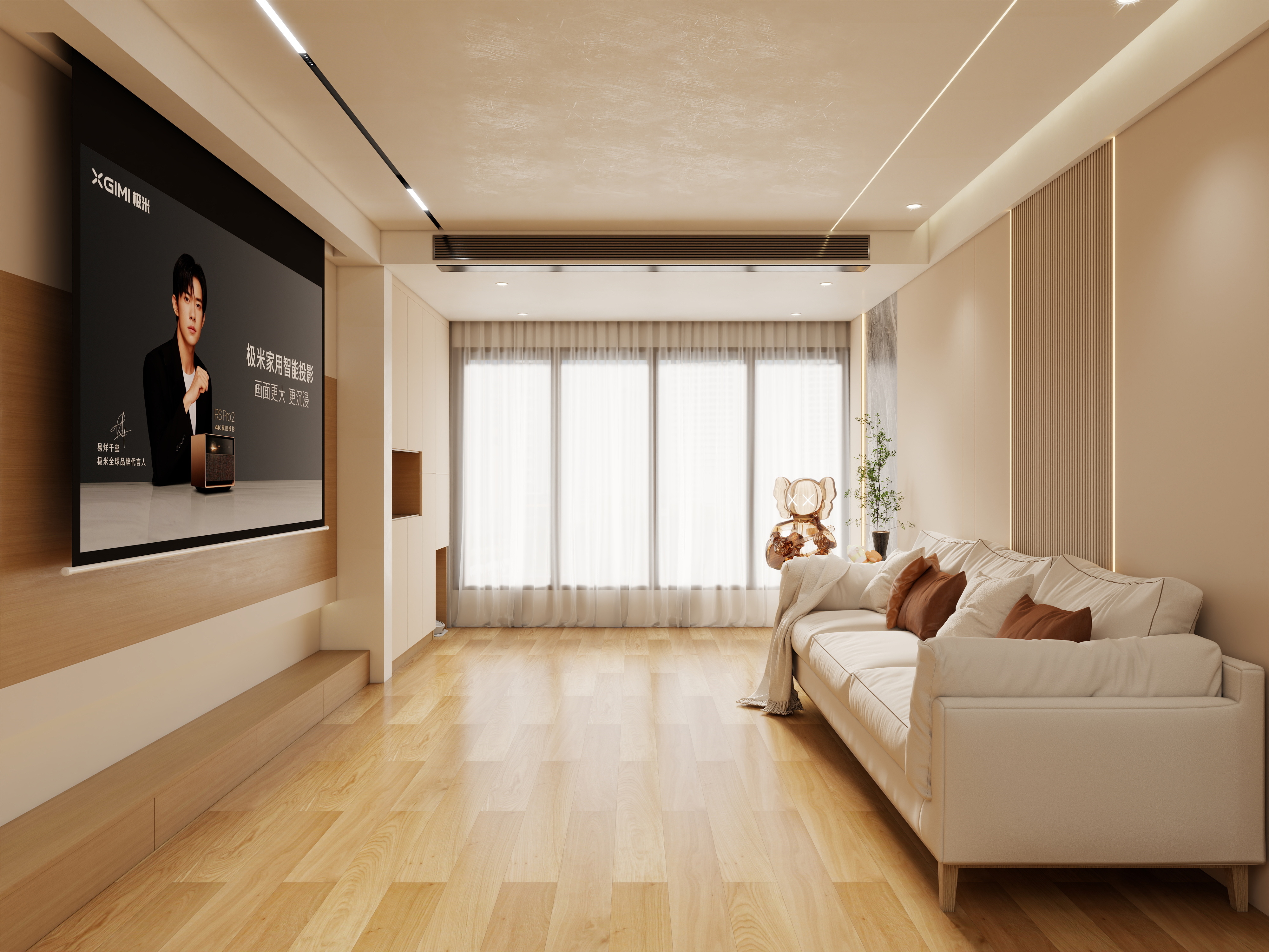 壹诺设计工作室-104㎡3室-原木风装修效果图