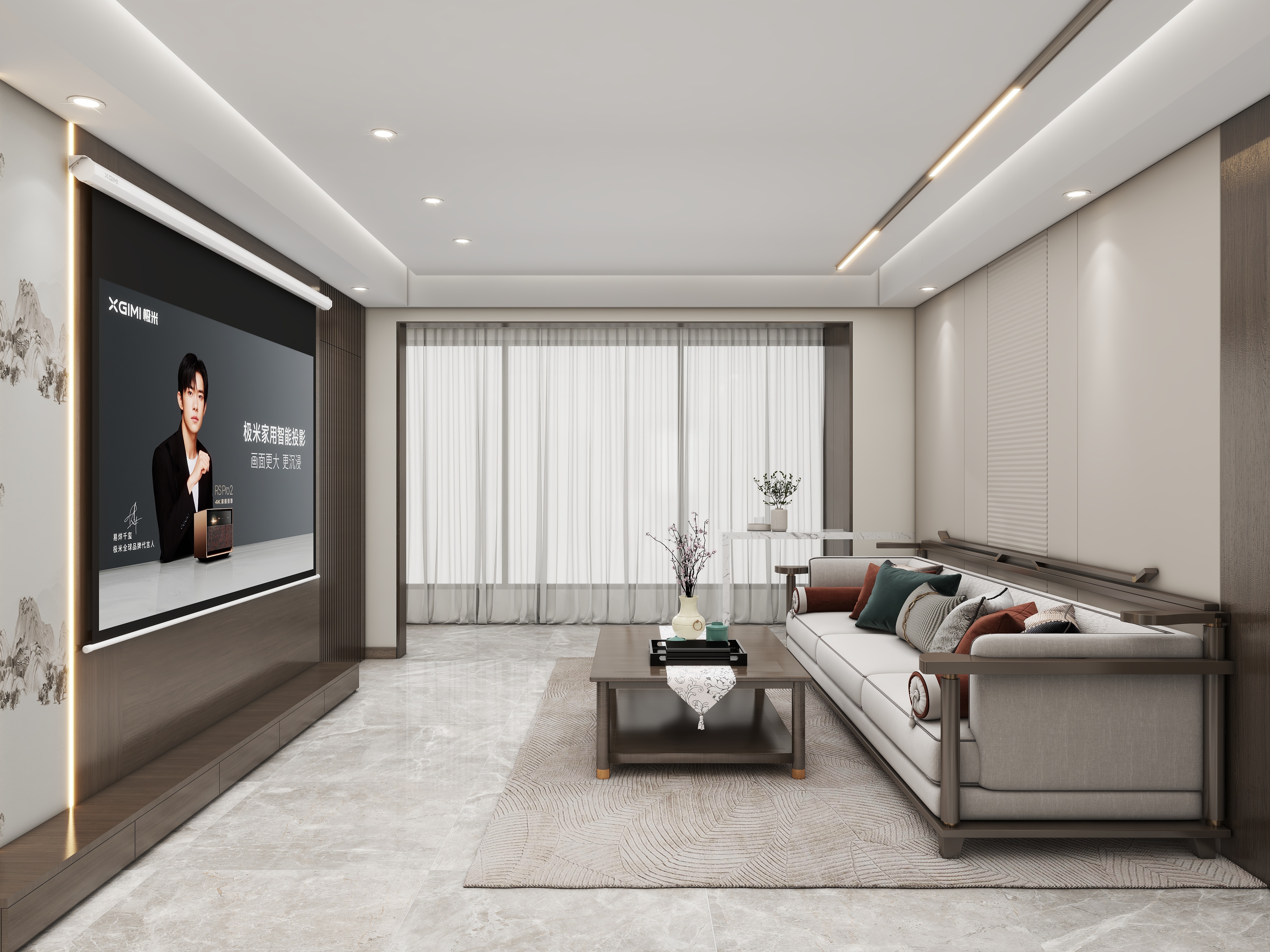 壹诺设计工作室-118㎡4室-新中式装修效果图