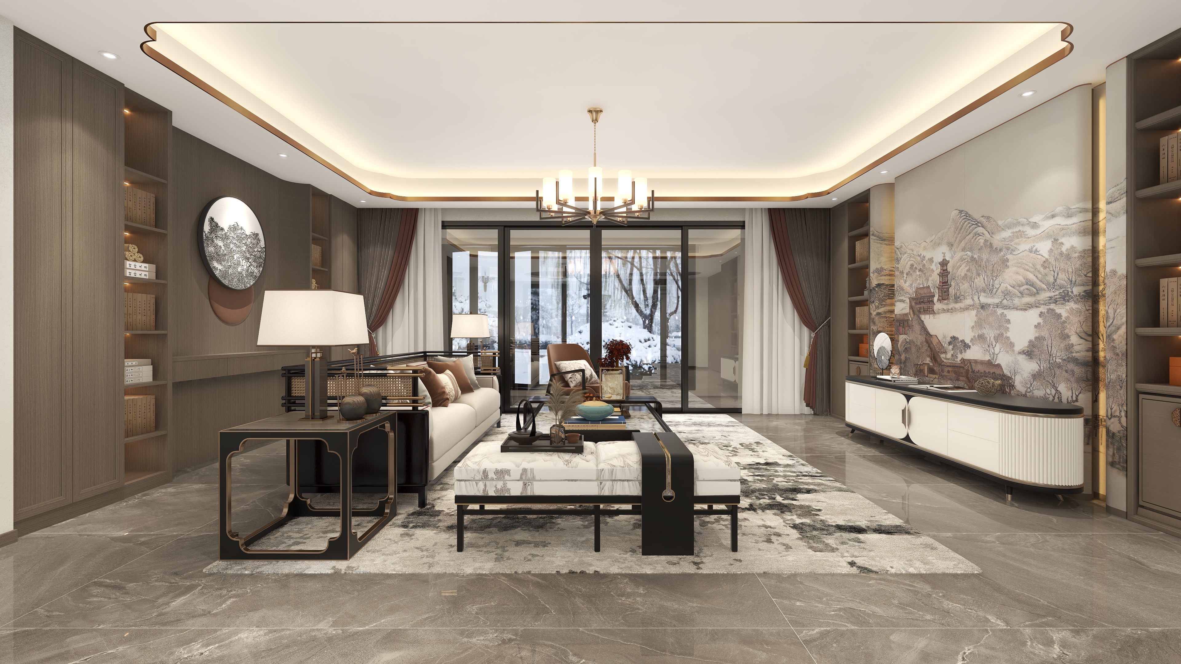 郑钧-仙山名郡新中式|149m²四居-装修设计方案