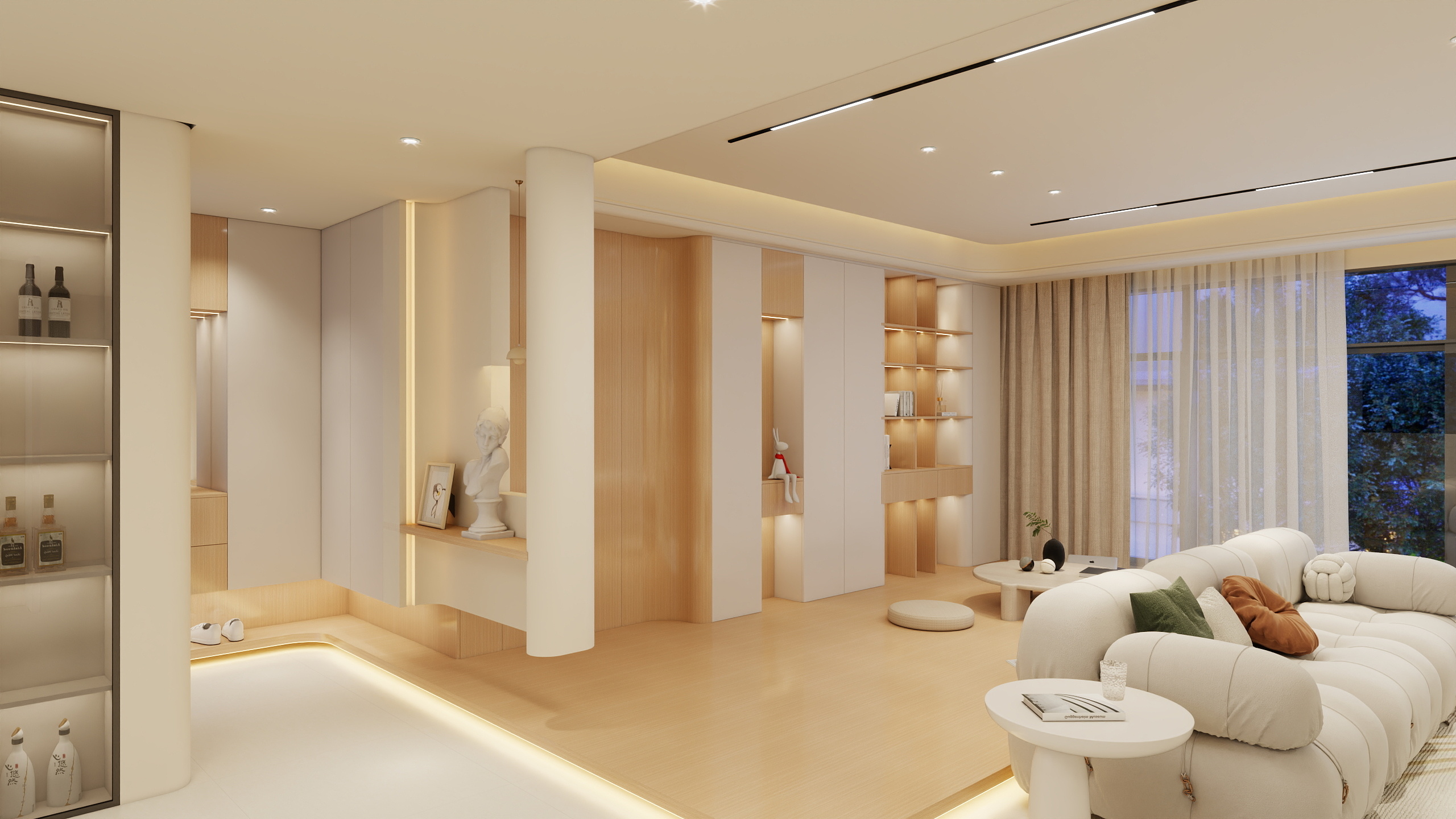 金木堂丿柳公子-高铁时代洋房-奶油风装修效果图