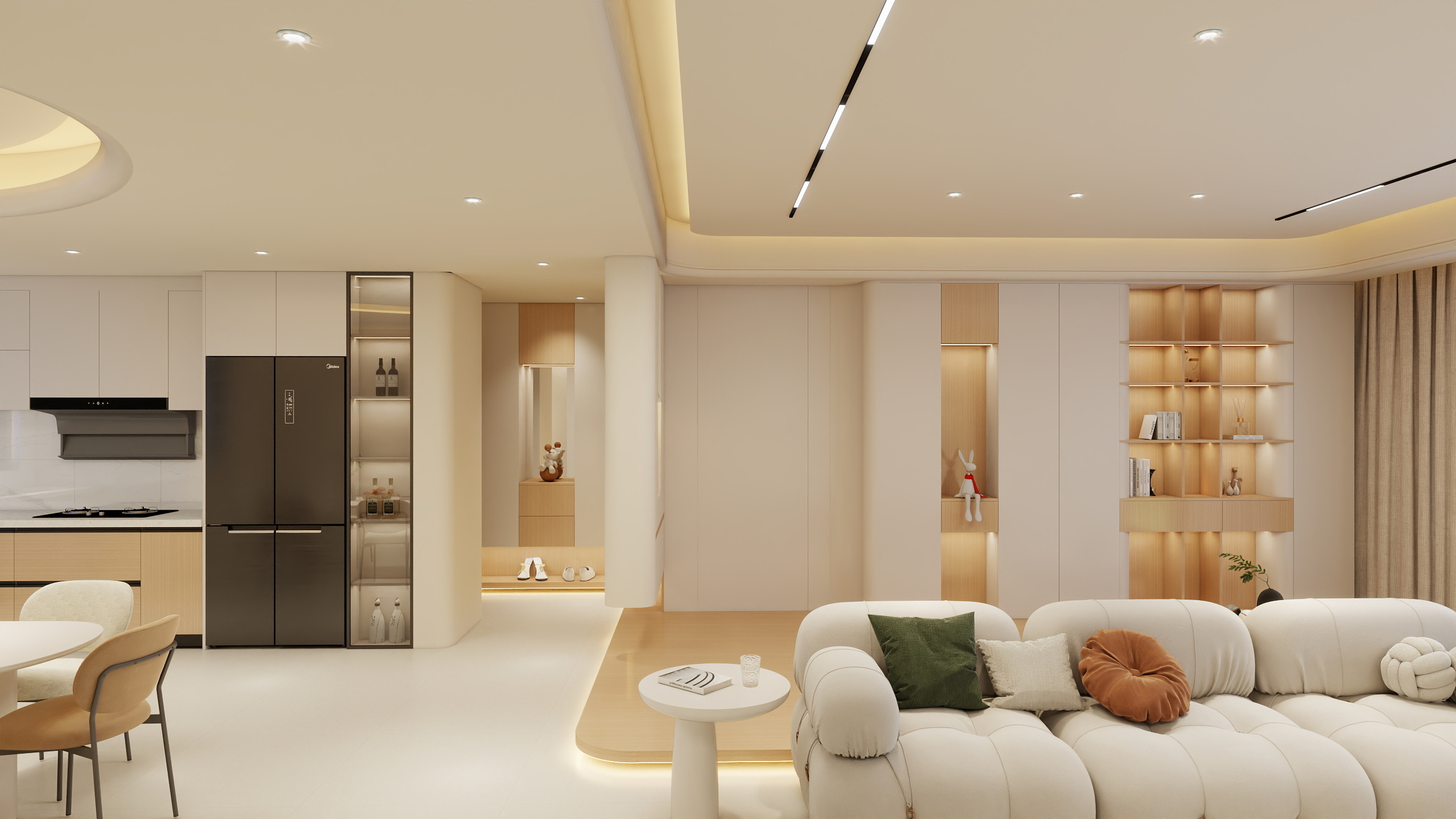 金木堂丿柳公子-高铁时代洋房-奶油风装修效果图