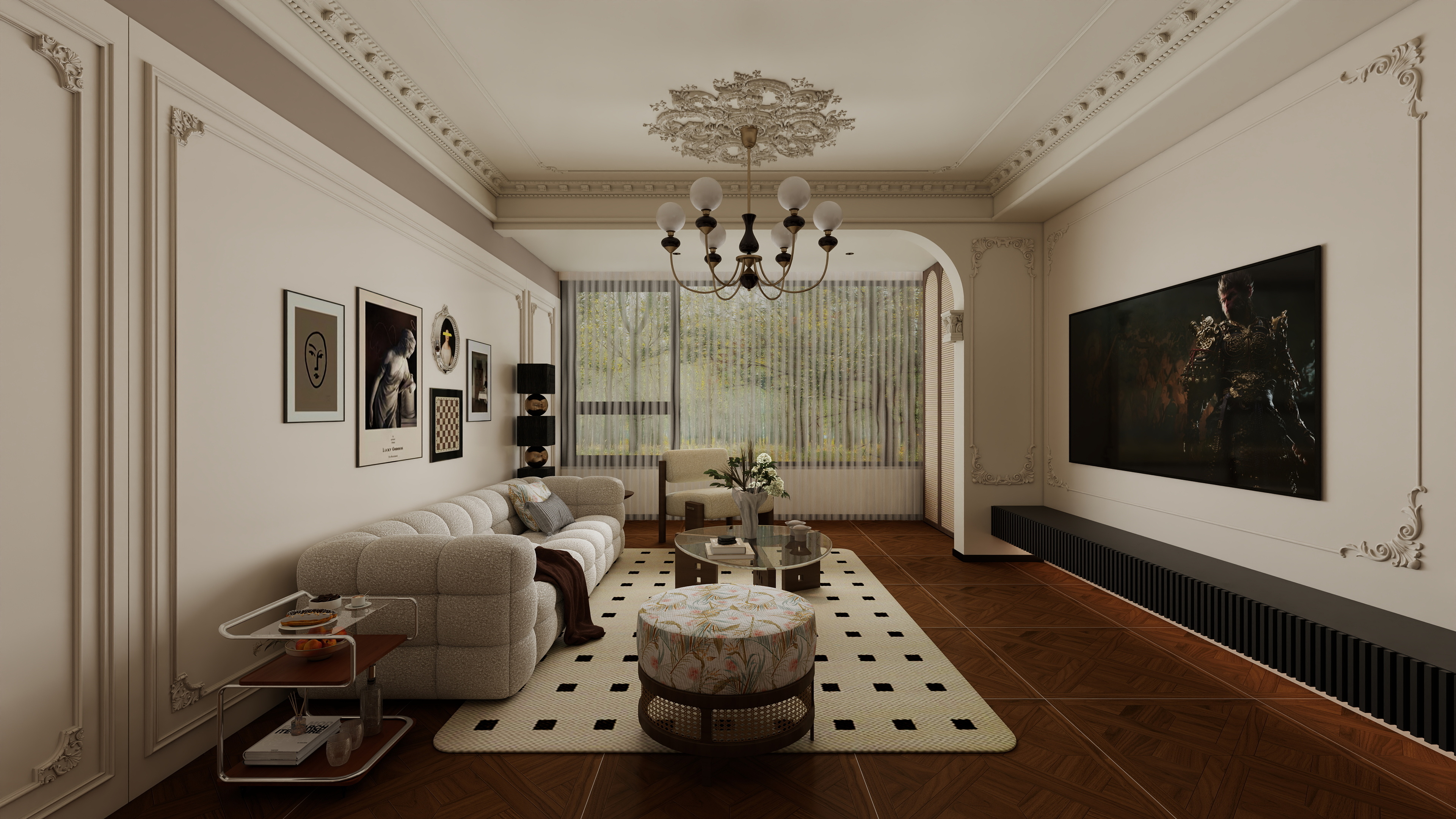 BEIYAN-DESIGN-【法式复古】玖樾124平三居室-装修设计方案