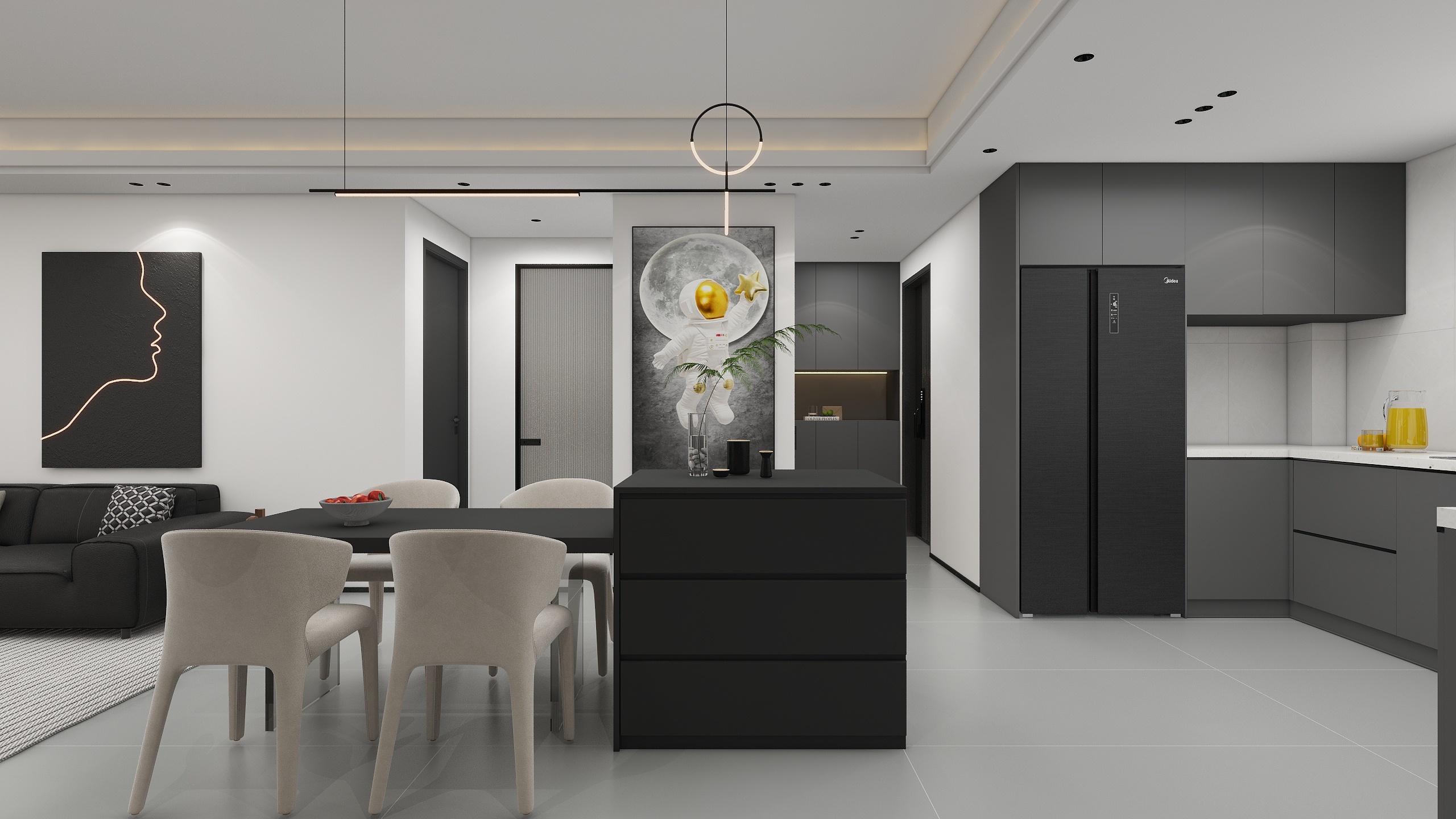 全案设计师-笑笑-亚太鲲鹏府153㎡3室-装修设计方案