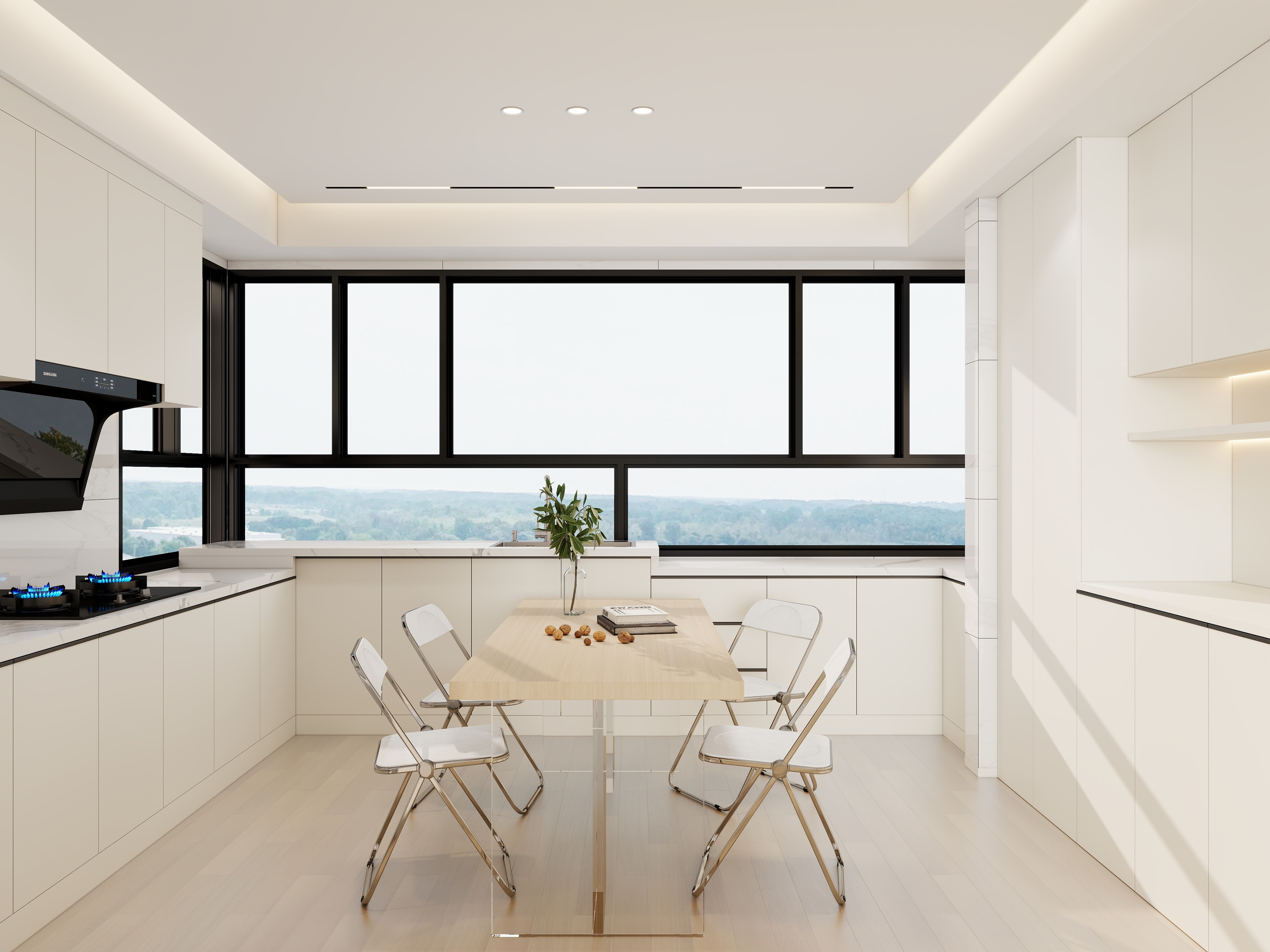 吴爽-121m²奶油简约风格设计装修效果图