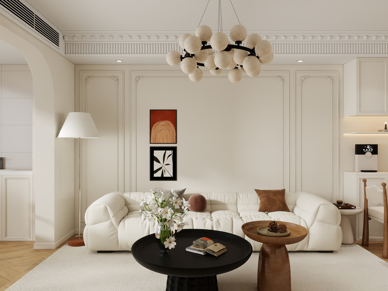 吴爽- 104m²轻法式奶油风格装修效果图