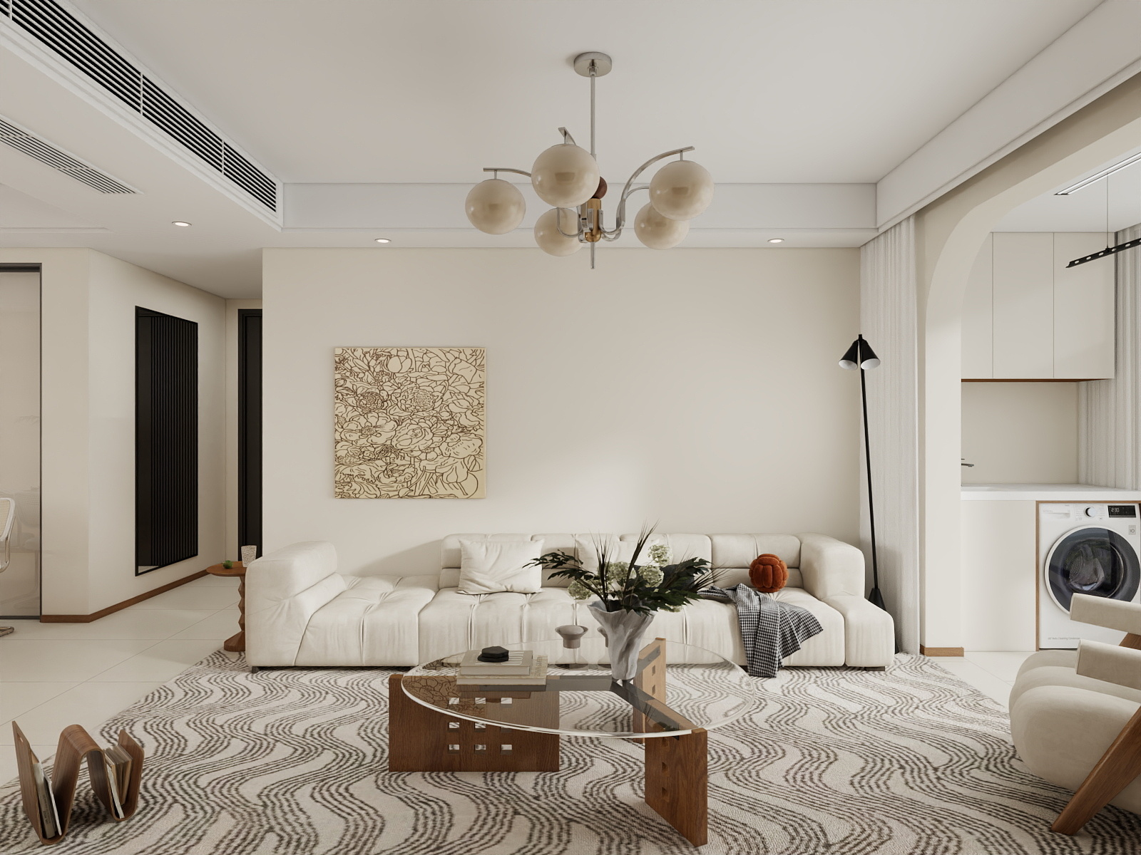 100元设计方案-117m²现代简约风格设计装修效果图