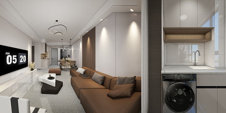 吴年-万达华府现代风两房-装修设计方案