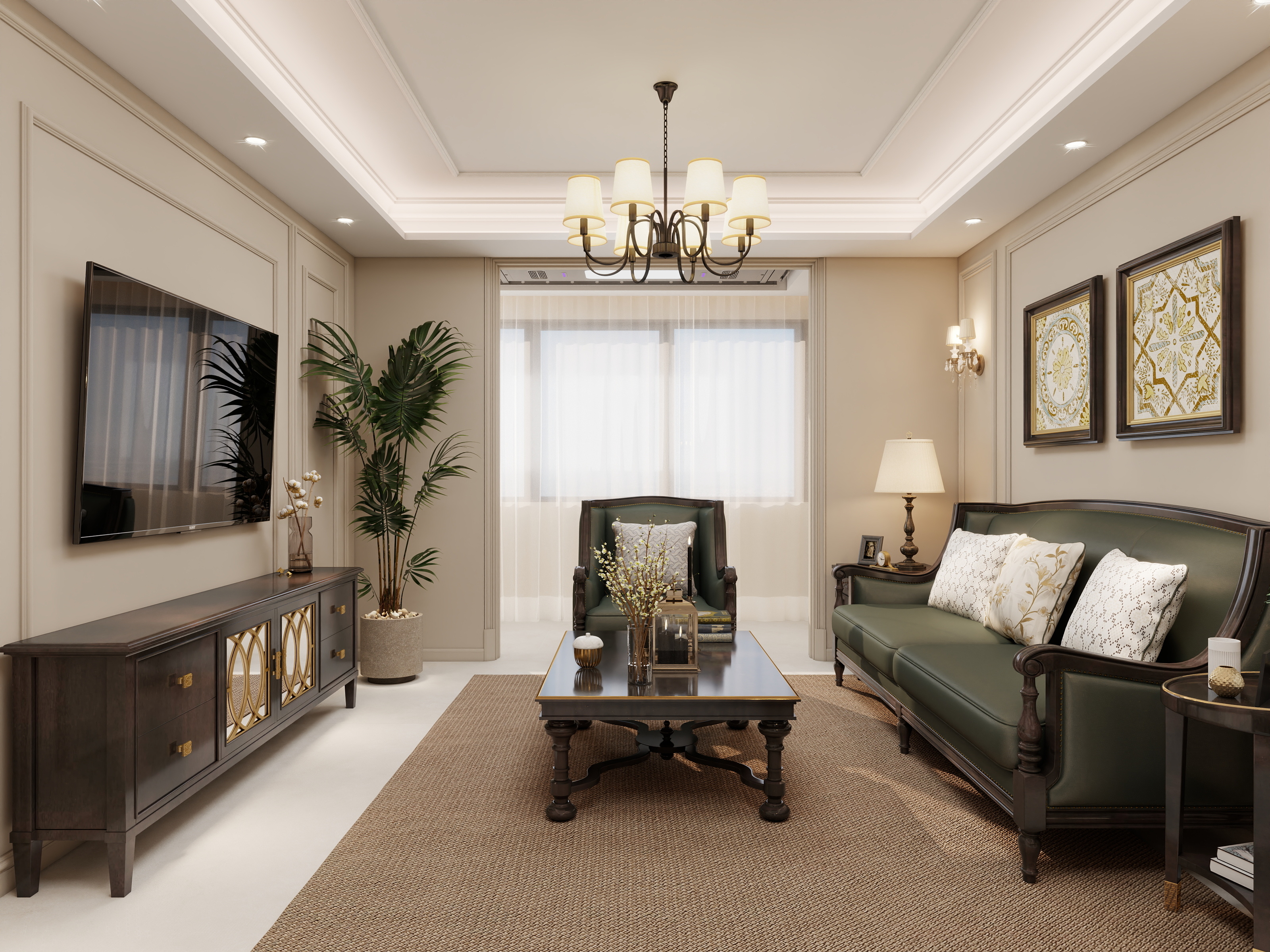 YTAcy-胜利新城80平简约美式-装修设计方案