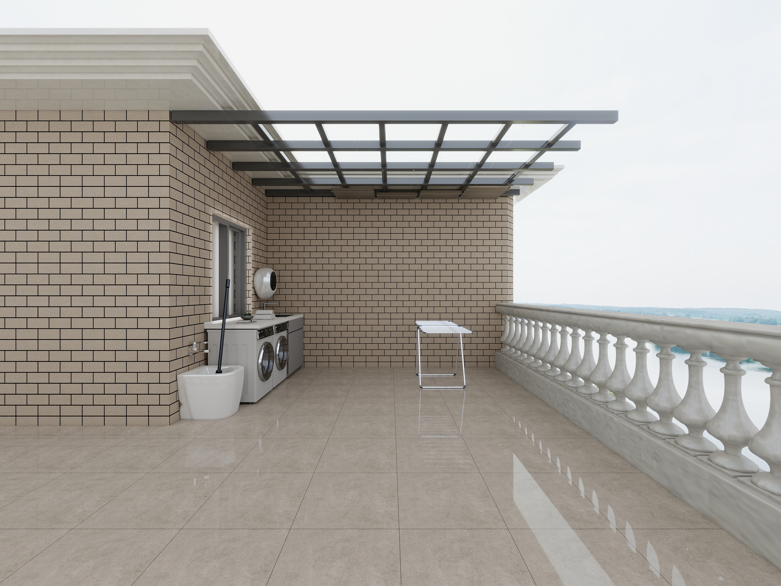 欧阳雪健-现代奶油风-三层别墅装修效果图