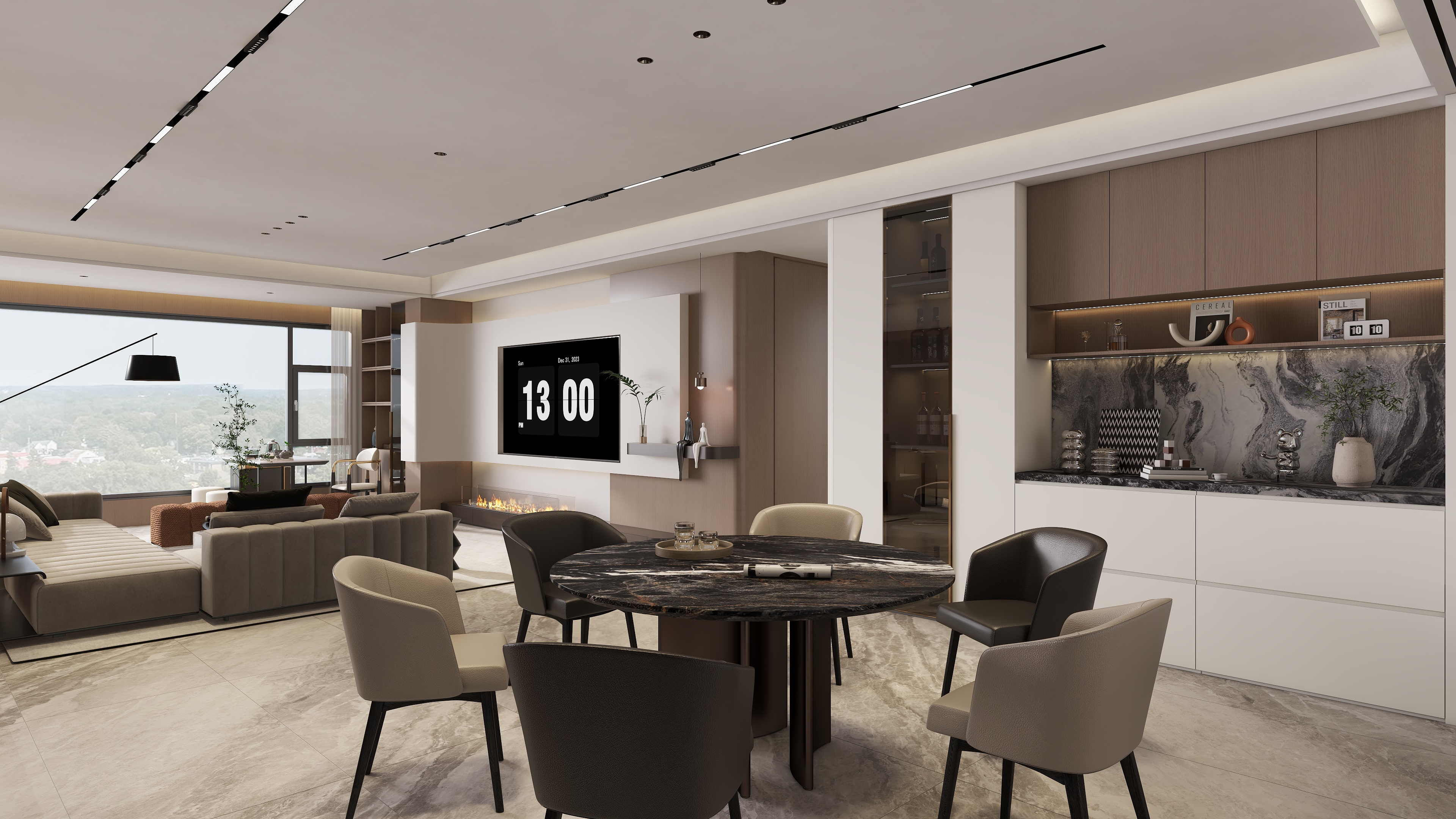 星空设计500一套-现代轻奢284㎡5室装修效果图