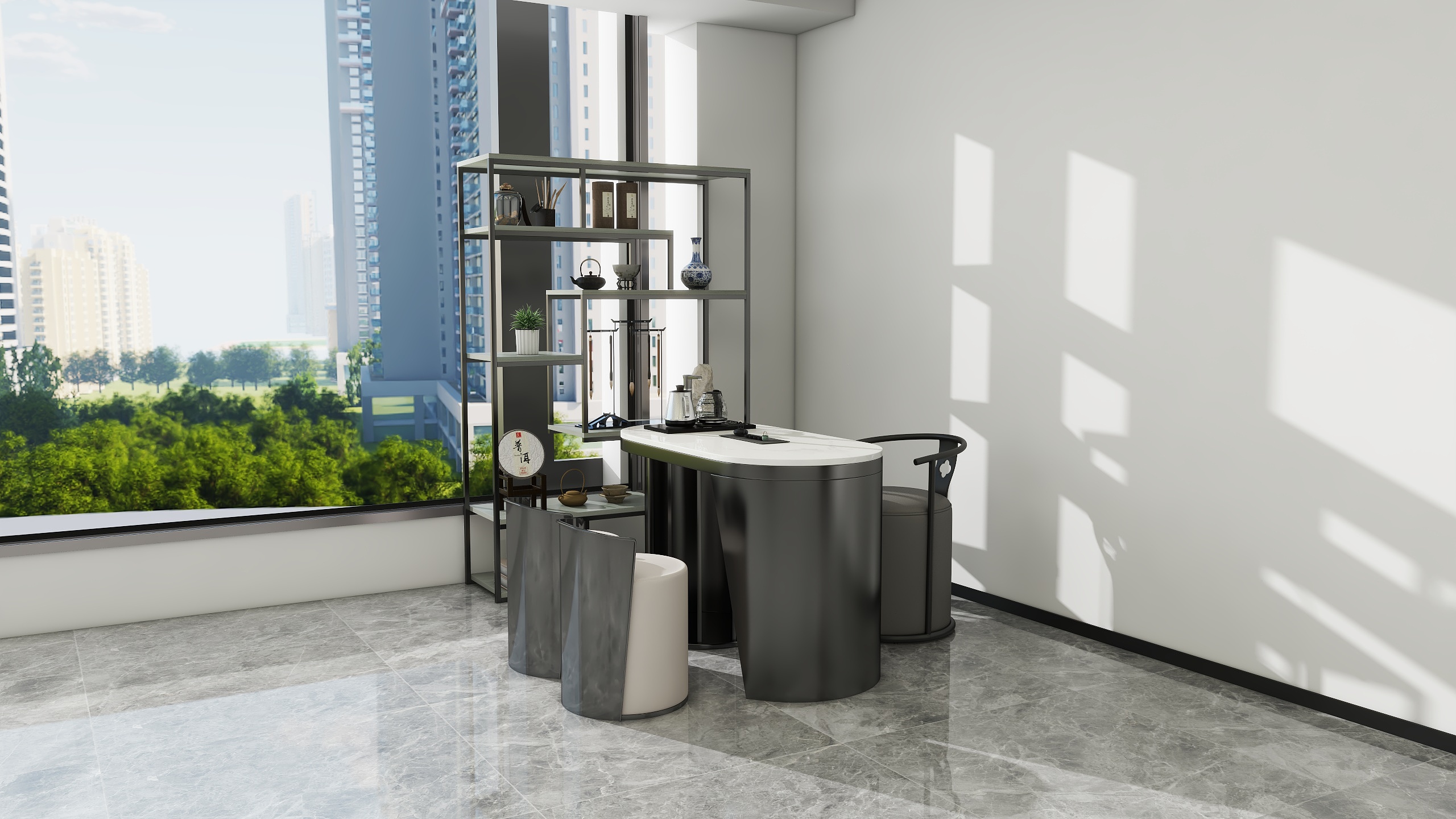 泽凡设计_-茶室-02-6.7m×8.6m-装修设计方案